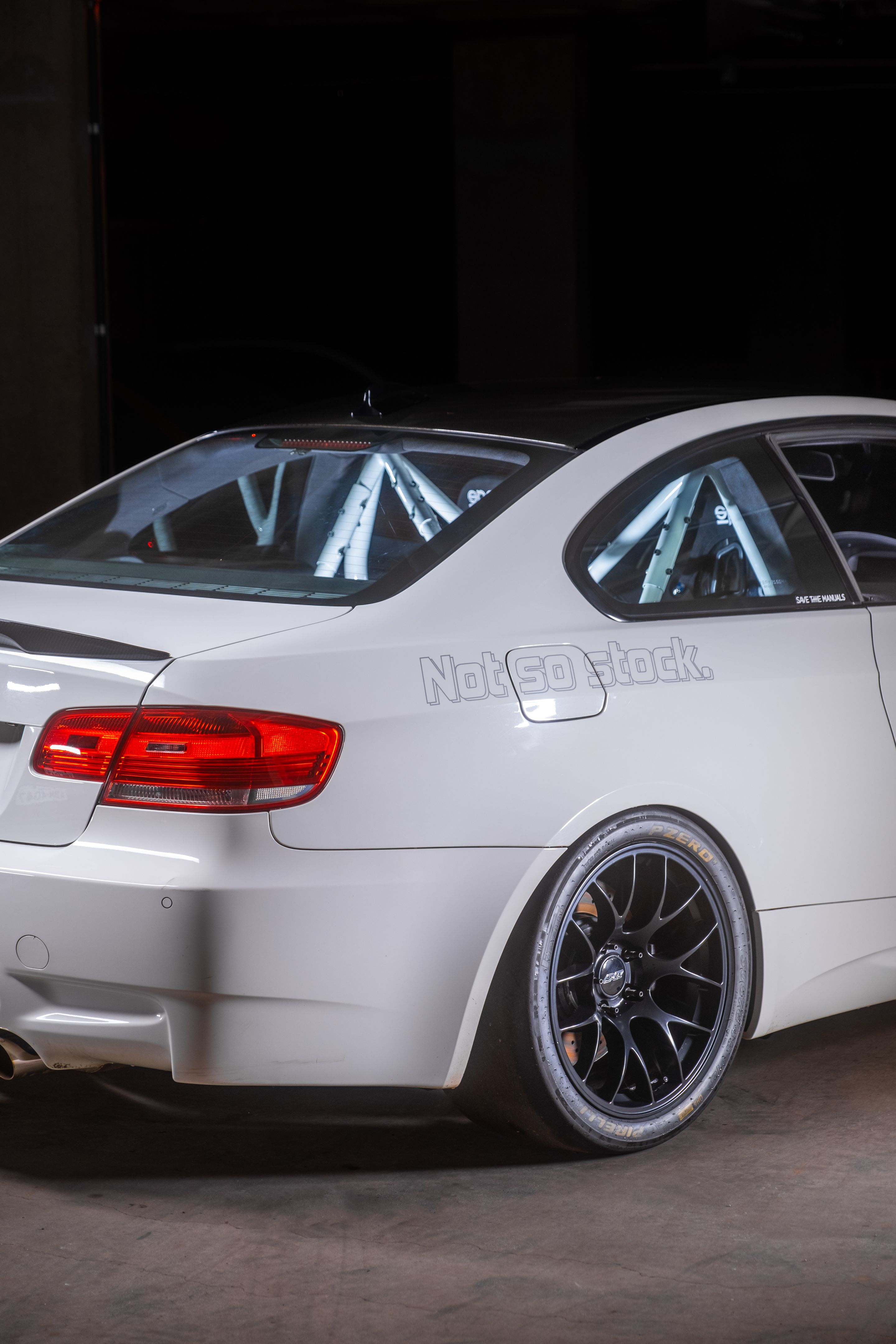 White BMW E92 Coupe M3 with 18" EC-7 Apex wheels in Satin Black