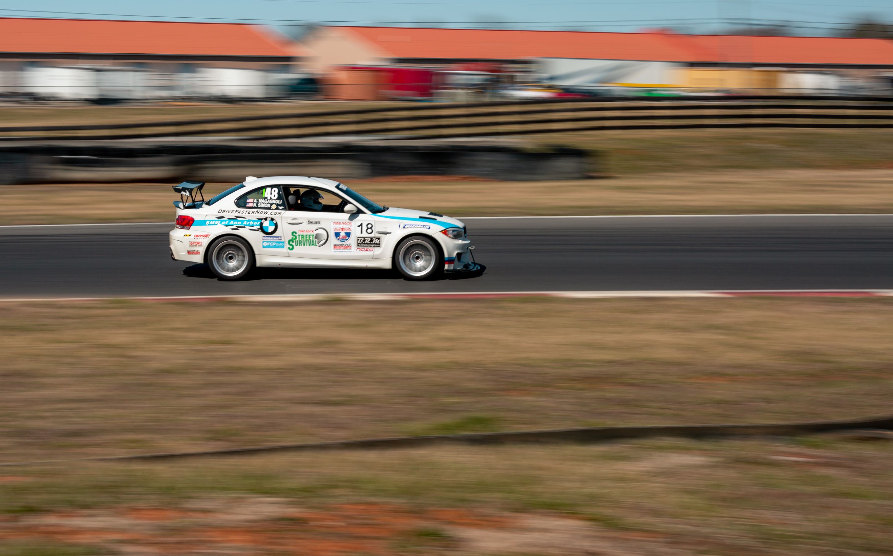 White BMW E82 1M with 18" ARC-8 Apex wheels in Hyper Silver