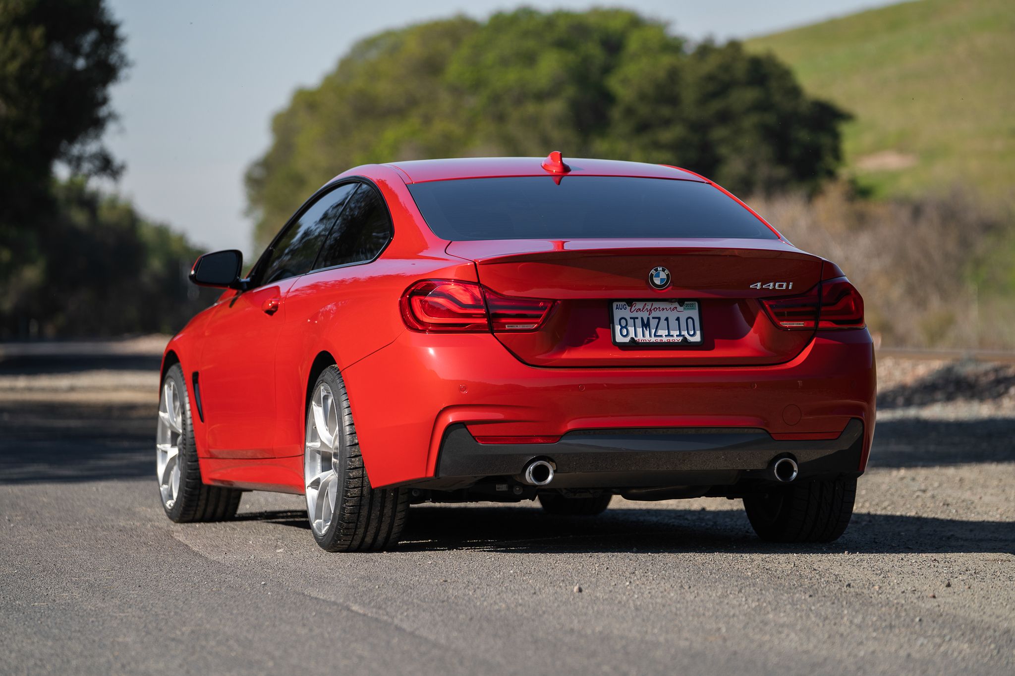 Red BMW F32 Coupe 4 Series with 19" VS-5RS Apex wheels in Brushed Clear