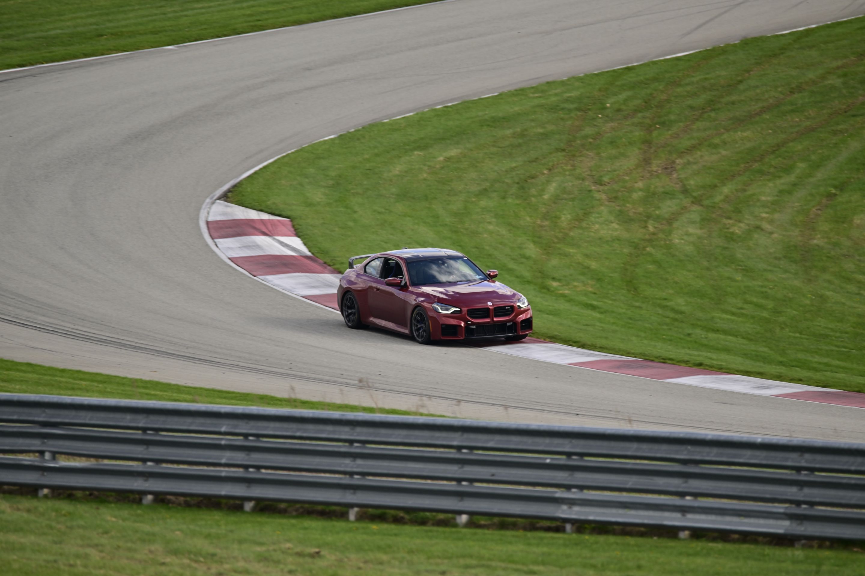Red BMW G87 M2 with 18" VS-5RS Apex wheels in Anthracite
