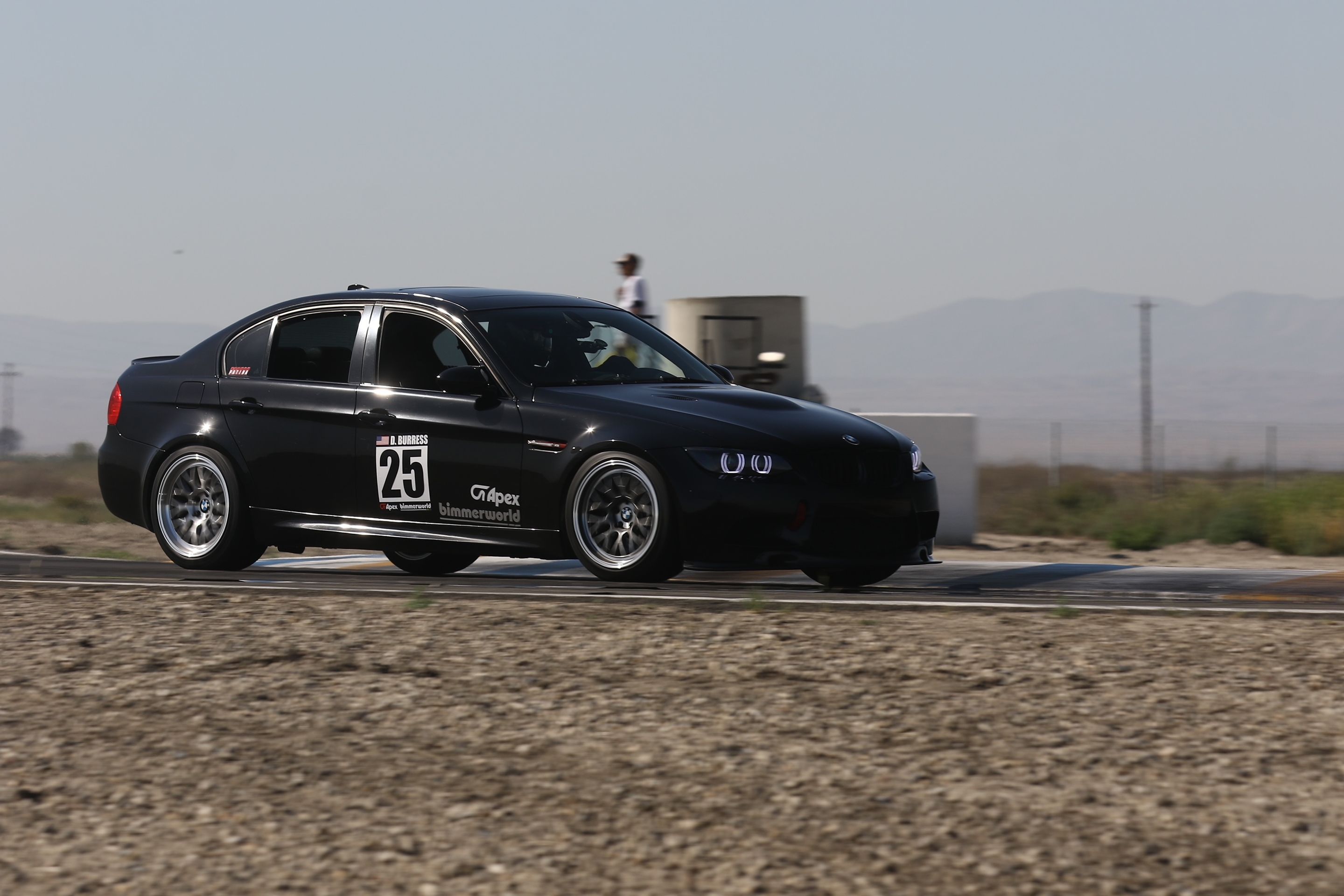 Black BMW E92 Coupe M3 with 18" ML-10RT Apex wheels in Machined Lip Brushed Clear