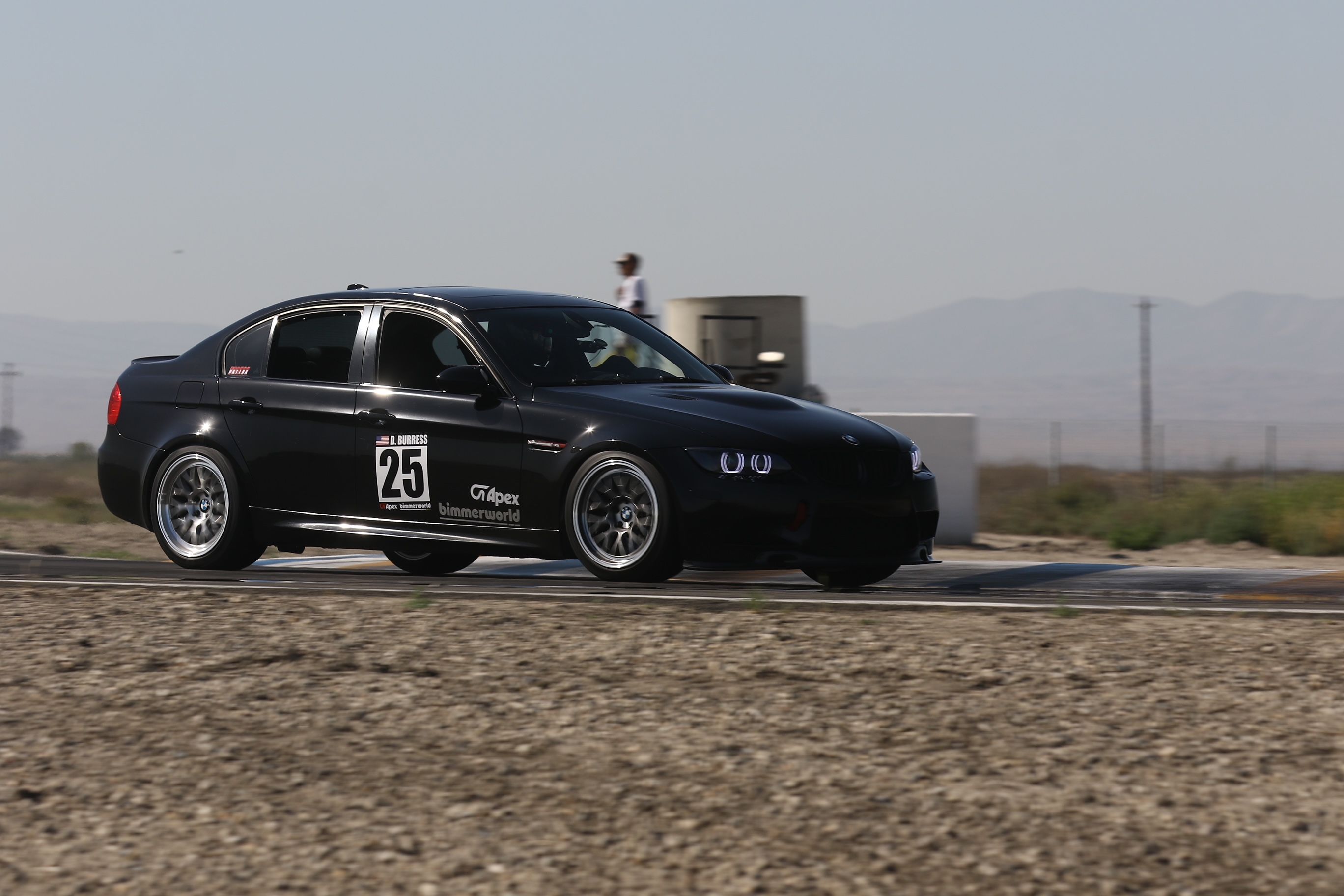 Black BMW E92 Coupe M3 with 18" ML-10RT Apex wheels in Machined Lip Brushed Clear