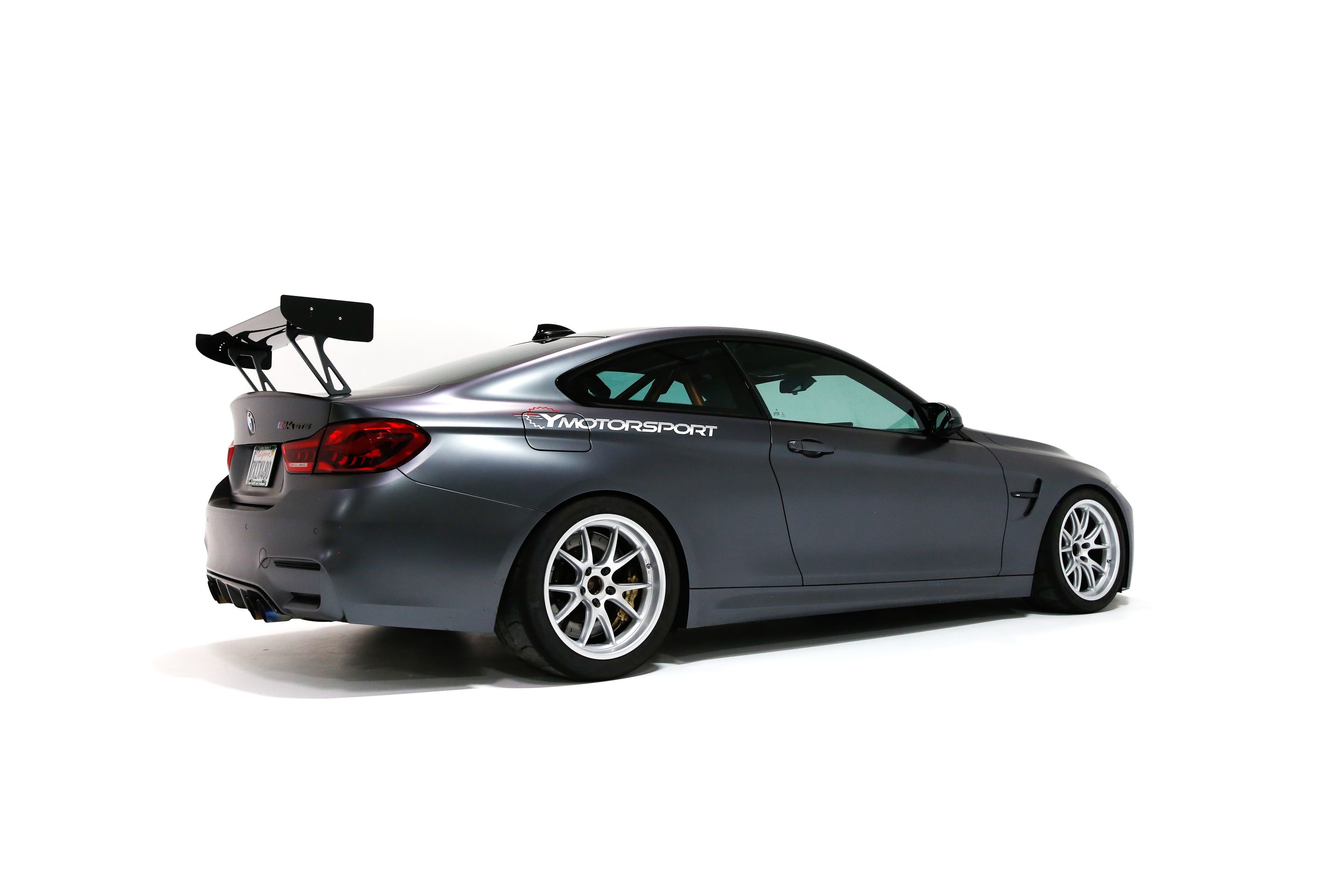 Grey BMW F82 Coupe M4 with 18" FL-5 Apex wheels in Race Silver