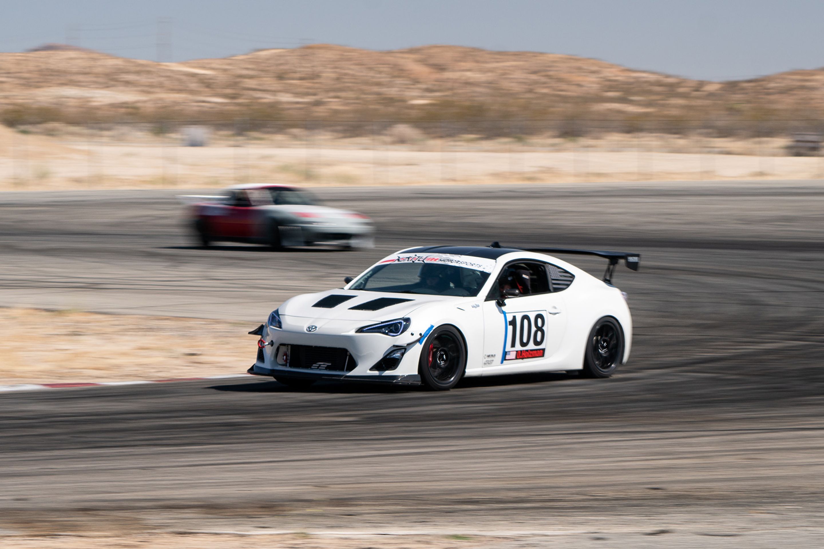 White Scion FR-S with 17" ARC-8 Apex wheels in Satin Black