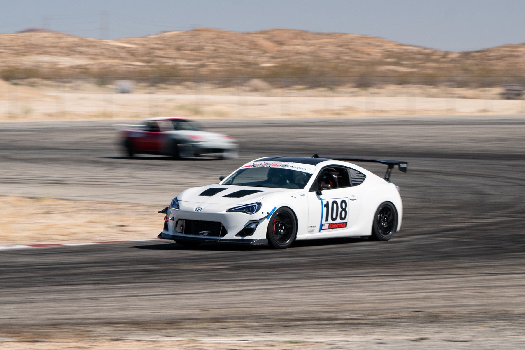 White Scion FR-S with 17" ARC-8 Apex wheels in Satin Black