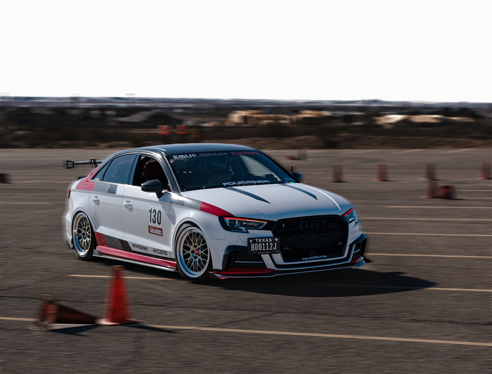 Race Livery Audi 8V A3 with 18" ML-10RT Apex wheels in Machined Lip Gloss Motorsport Gold