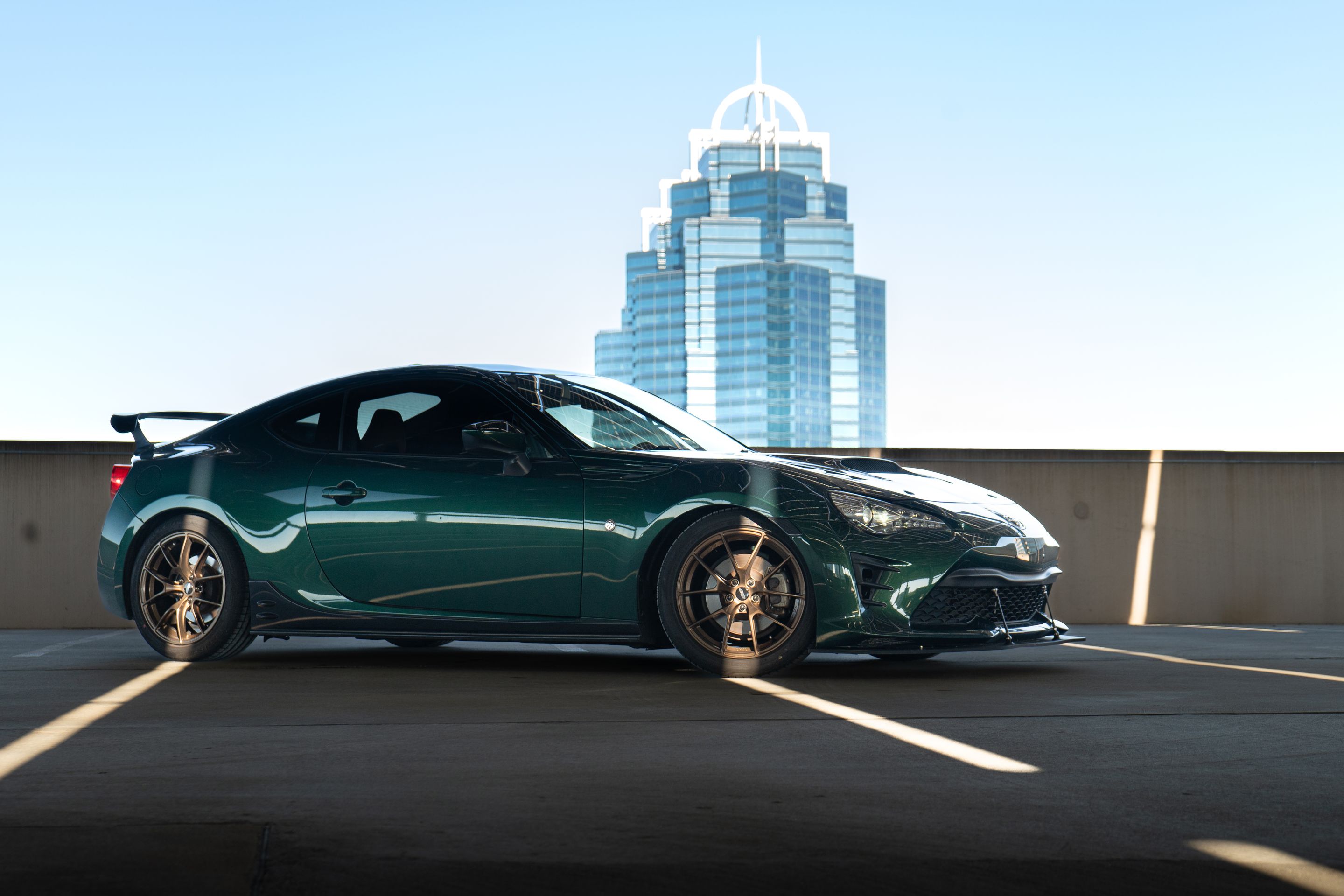 Green Toyota 86 / GT86 / FT86 with 17" VS-5RS Apex wheels in Satin Bronze