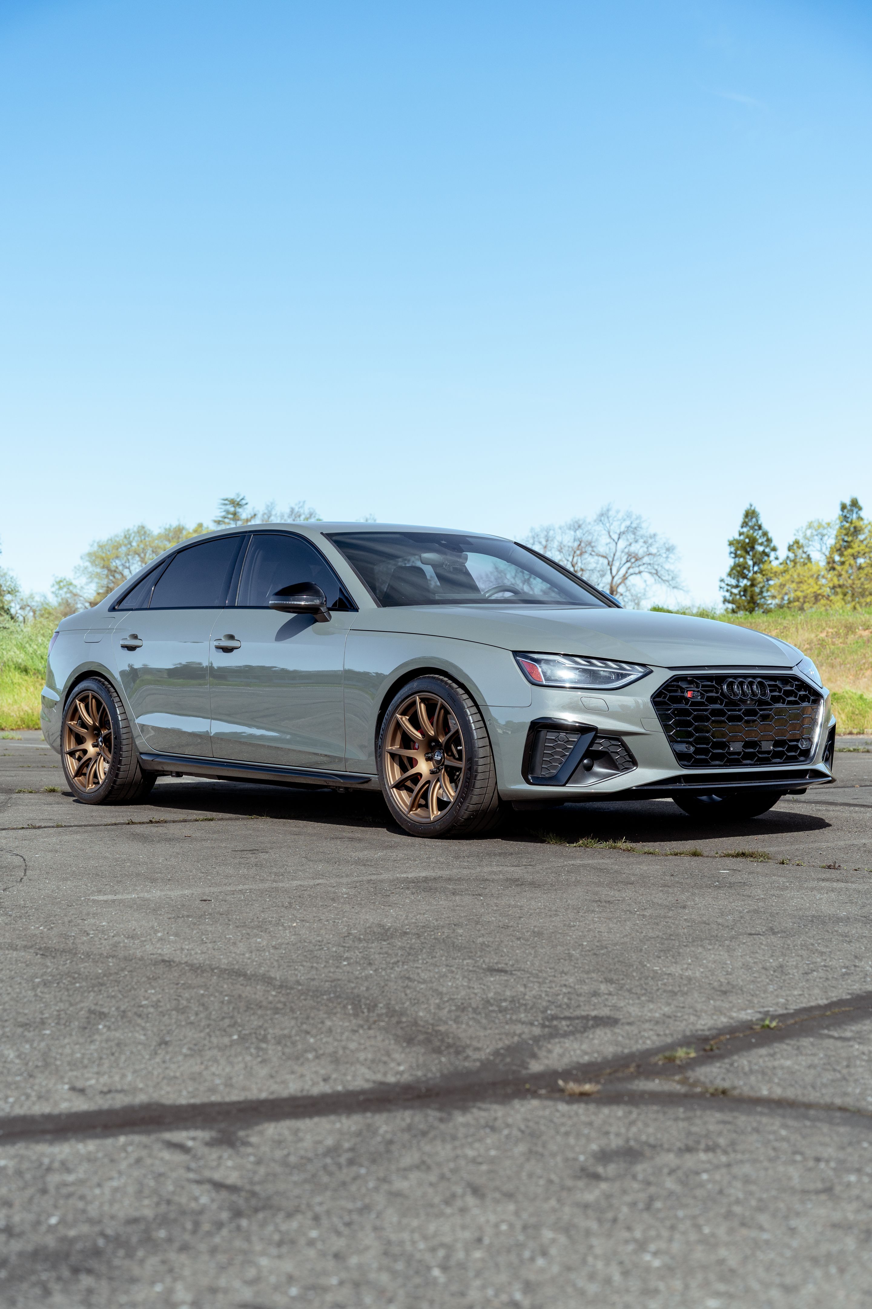 Grey Audi B9 S4 with 19" SM-10 Apex wheels in Satin Bronze