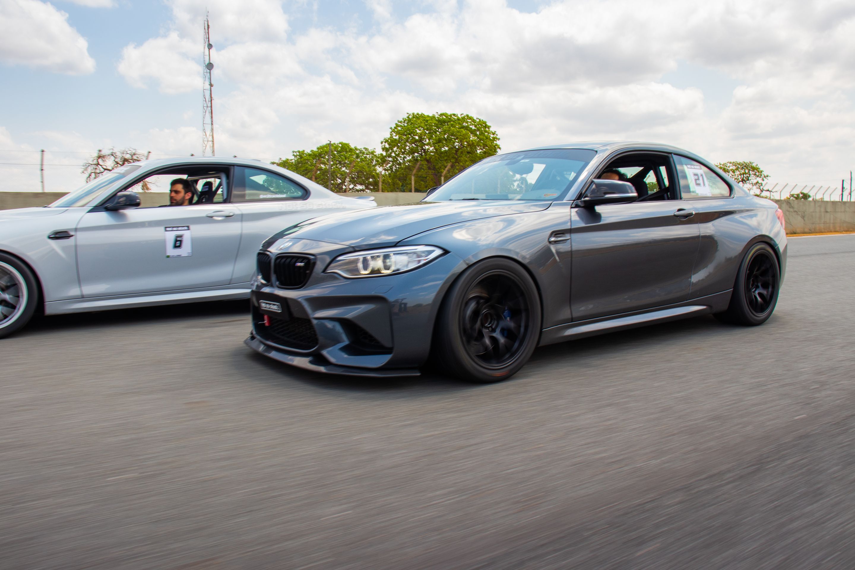 Black BMW F87 M2 with 18" EC-7 Apex wheels in Satin Black