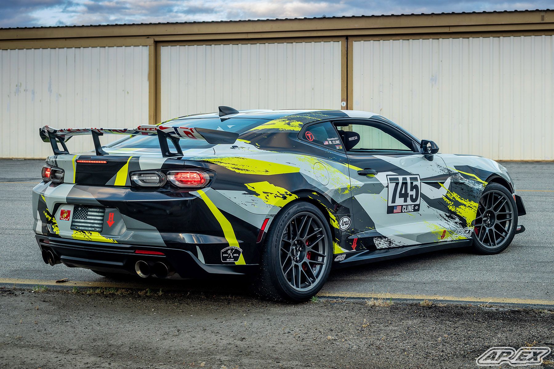Multicolor Chevrolet 6th Gen Camaro ZL1 1LE with 19" ARC-8 Apex wheels in Anthracite