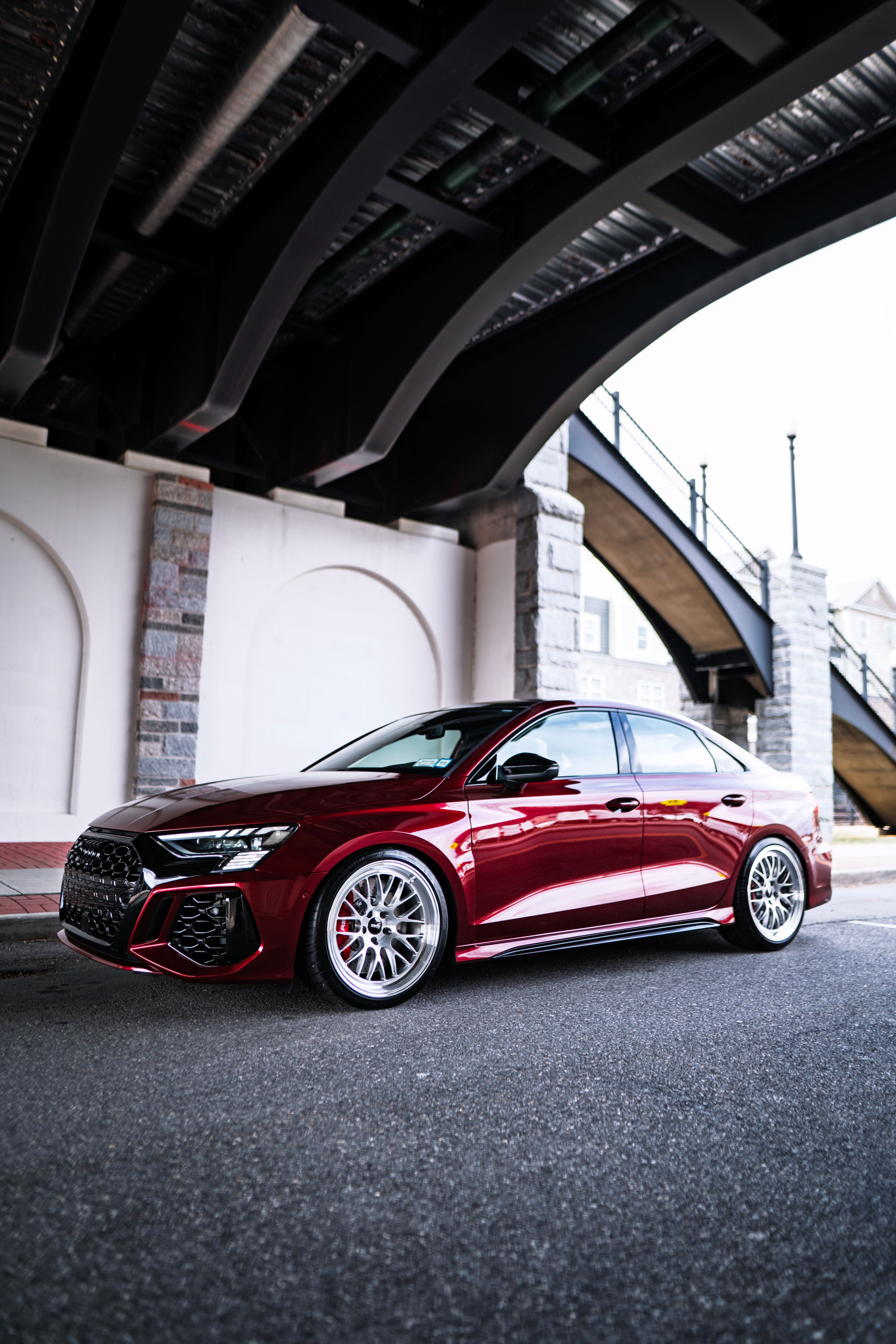 Red Audi RS 3 - ML-10RT in Machined Lip Brushed Clear