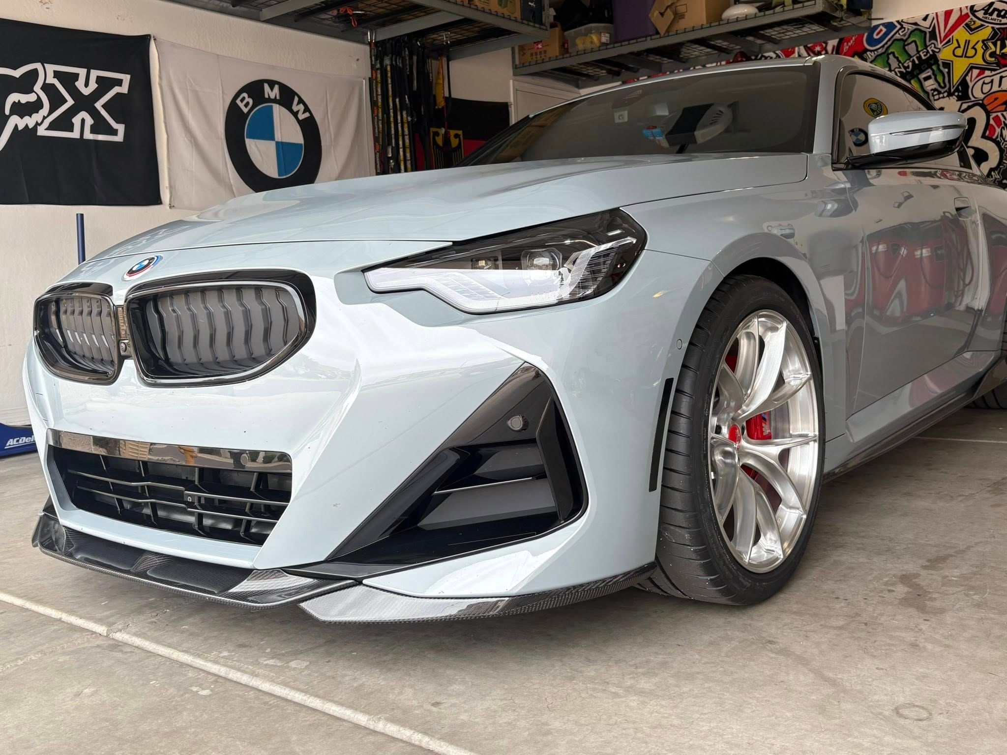 Grey BMW G42 2 Series with 19" VS-5RS Apex wheels in Brushed Clear