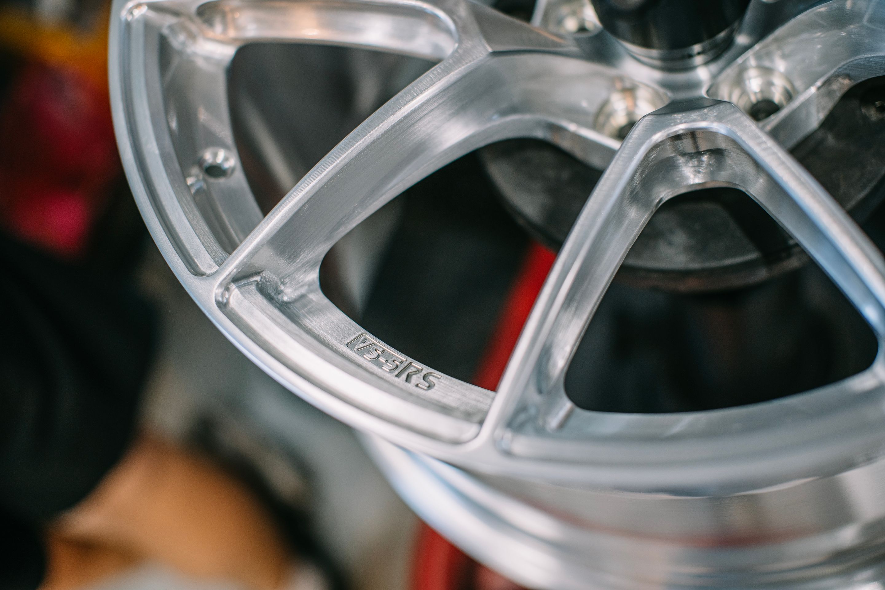 Green BMW G80 M3 with 19" VS-5RS Apex wheels in Brushed Clear