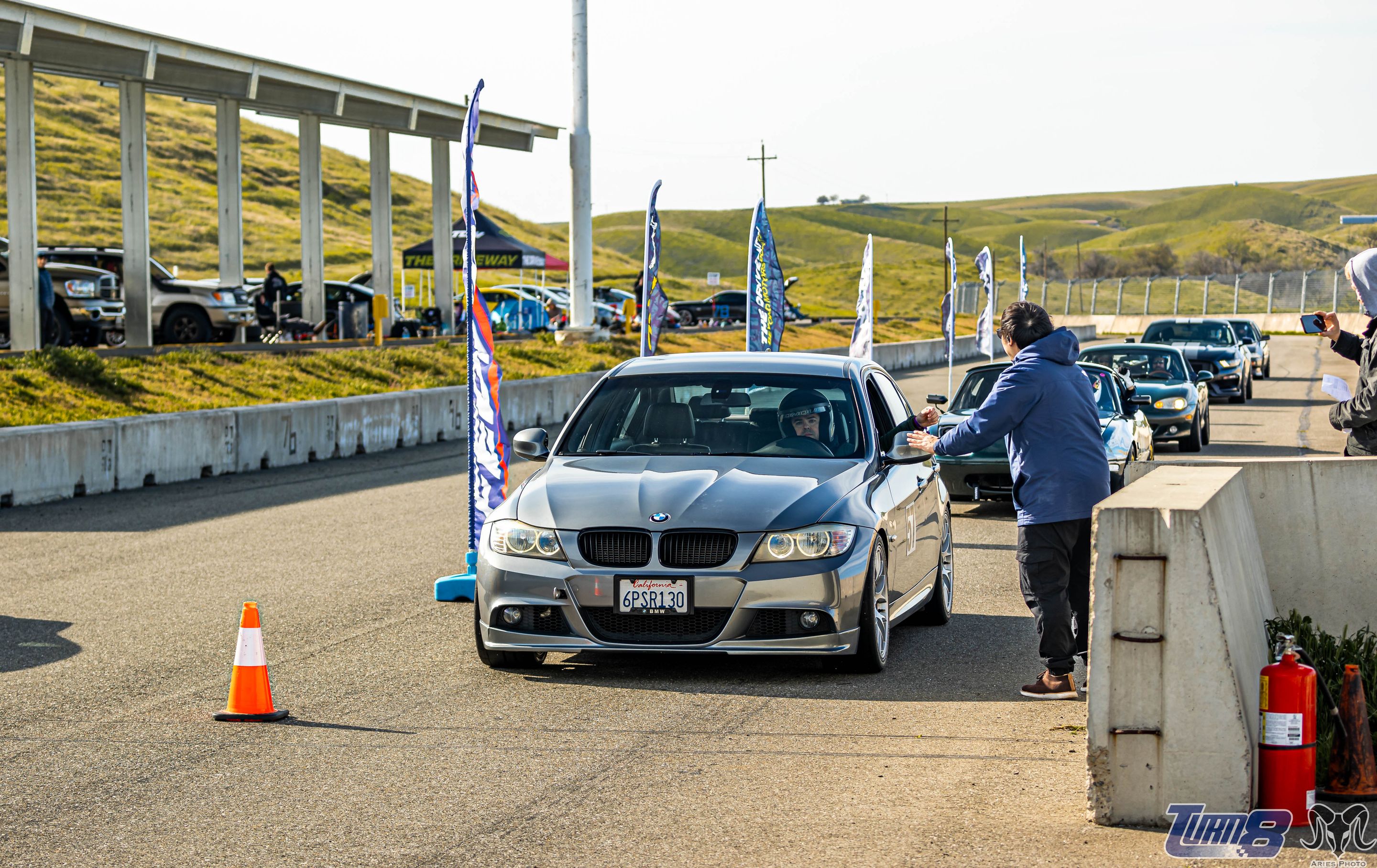 Grey BMW E90 LCI Sedan 3 Series with 18" EC-7 Apex wheels in Race Silver