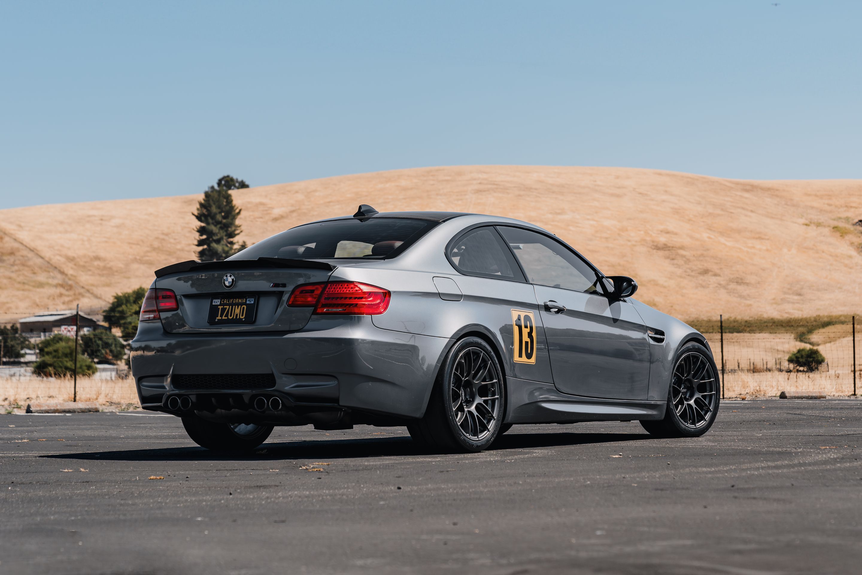 Grey BMW E92 Coupe M3 with 18" EC-7RS Apex wheels in Anthracite