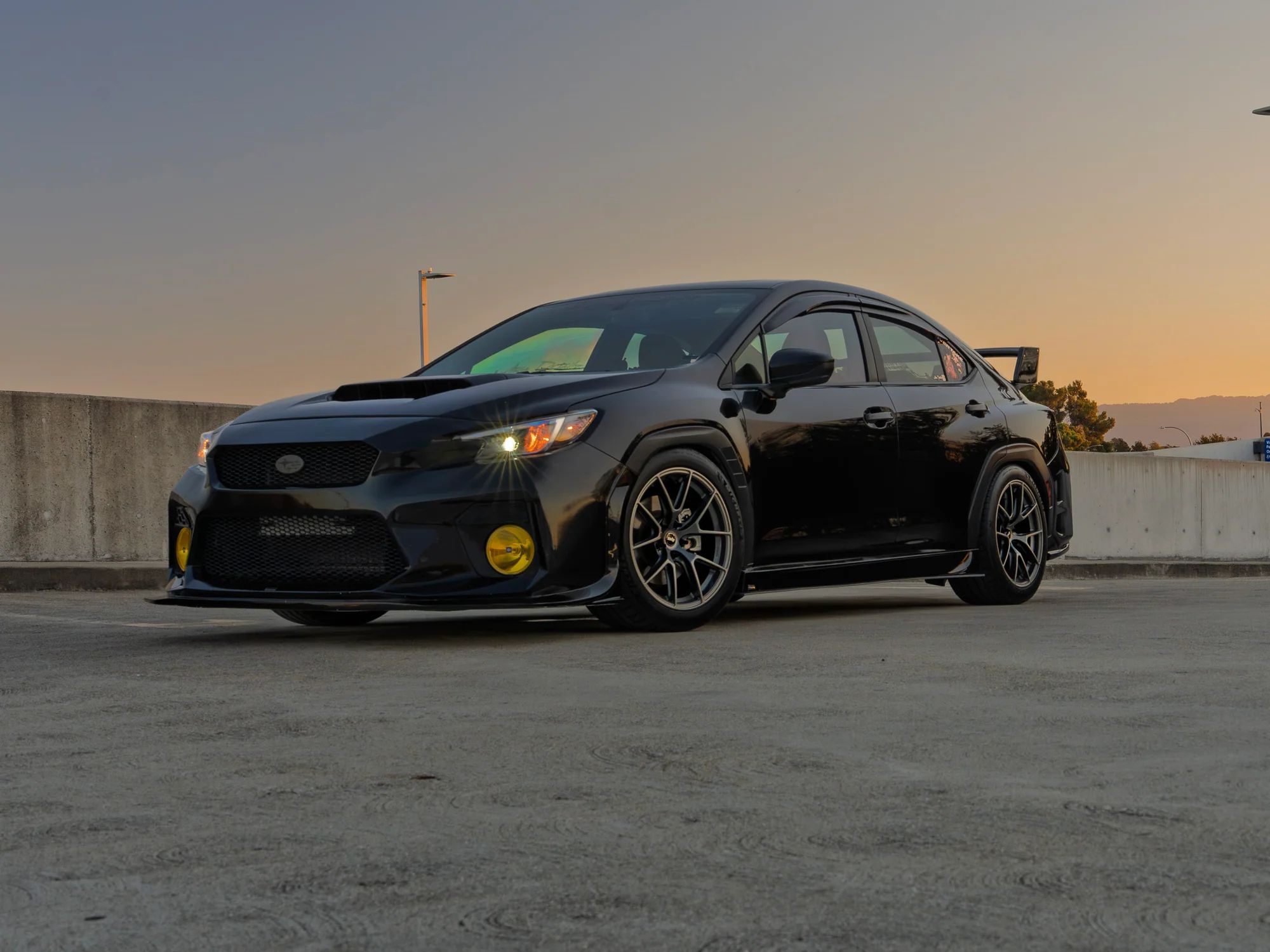 Black Subaru VB WRX with 18" VS-5RS Apex wheels in Anthracite