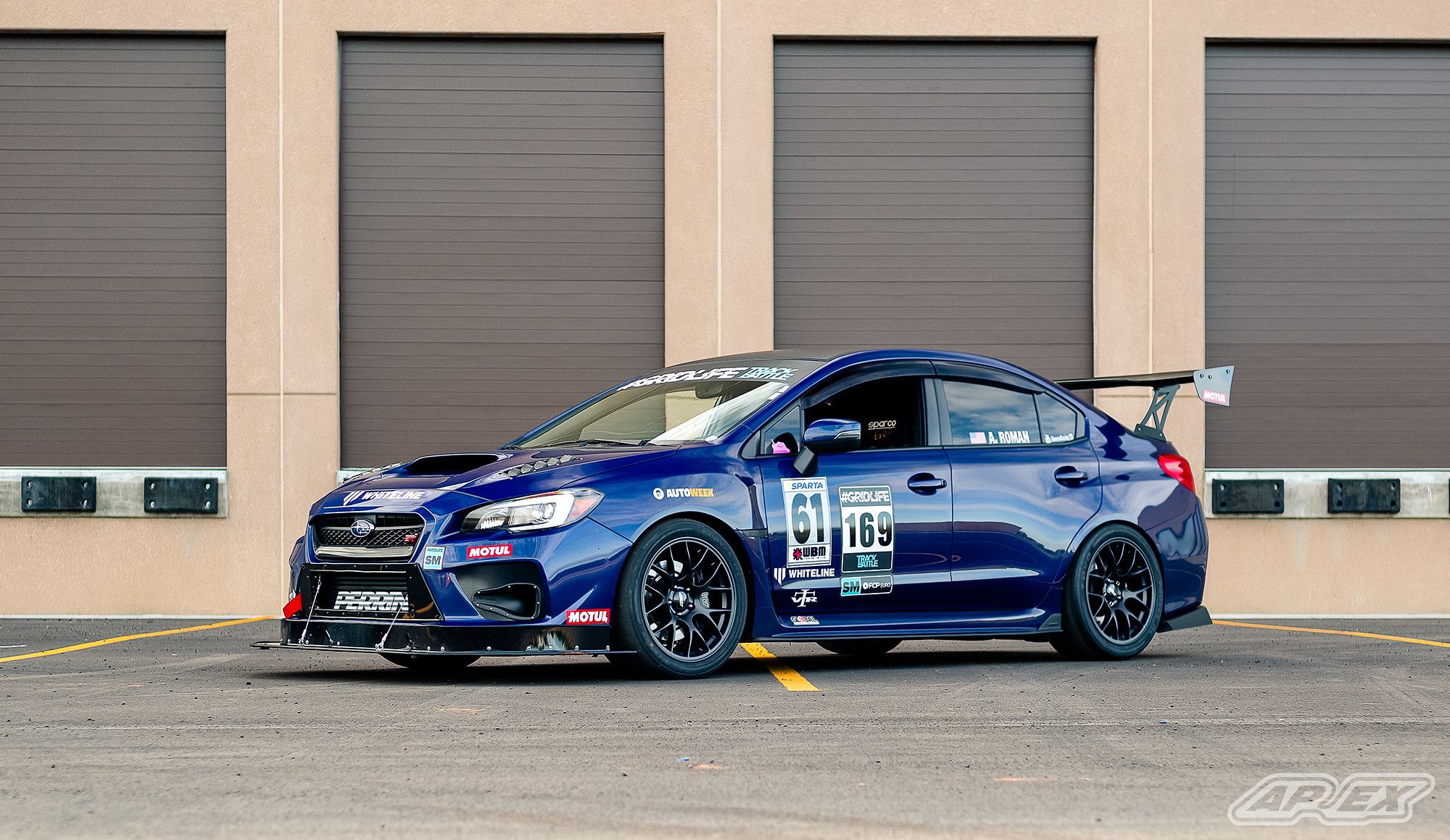 Blue Subaru WRX STI - EC-7 in Satin Black