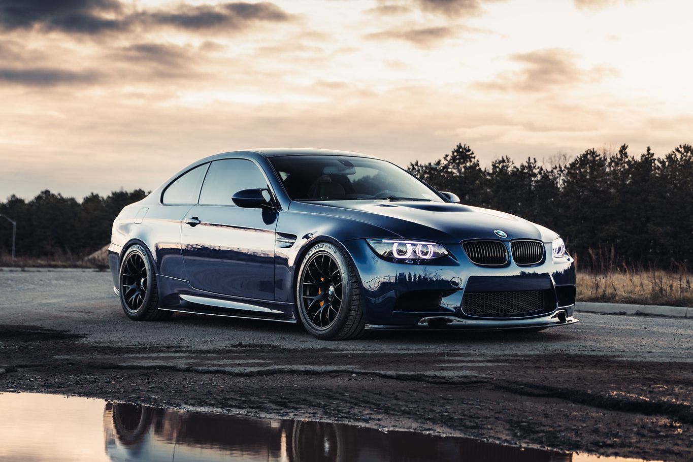 BMW E92 Coupe M3 with 18" EC-7 in Satin Black