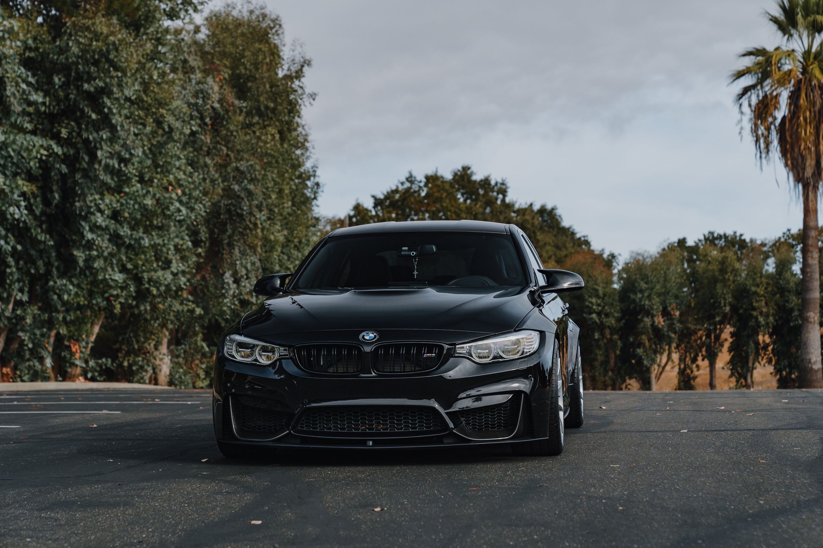 Black BMW F80 M3 with 19" SM-10RS Apex wheels in Brushed Clear