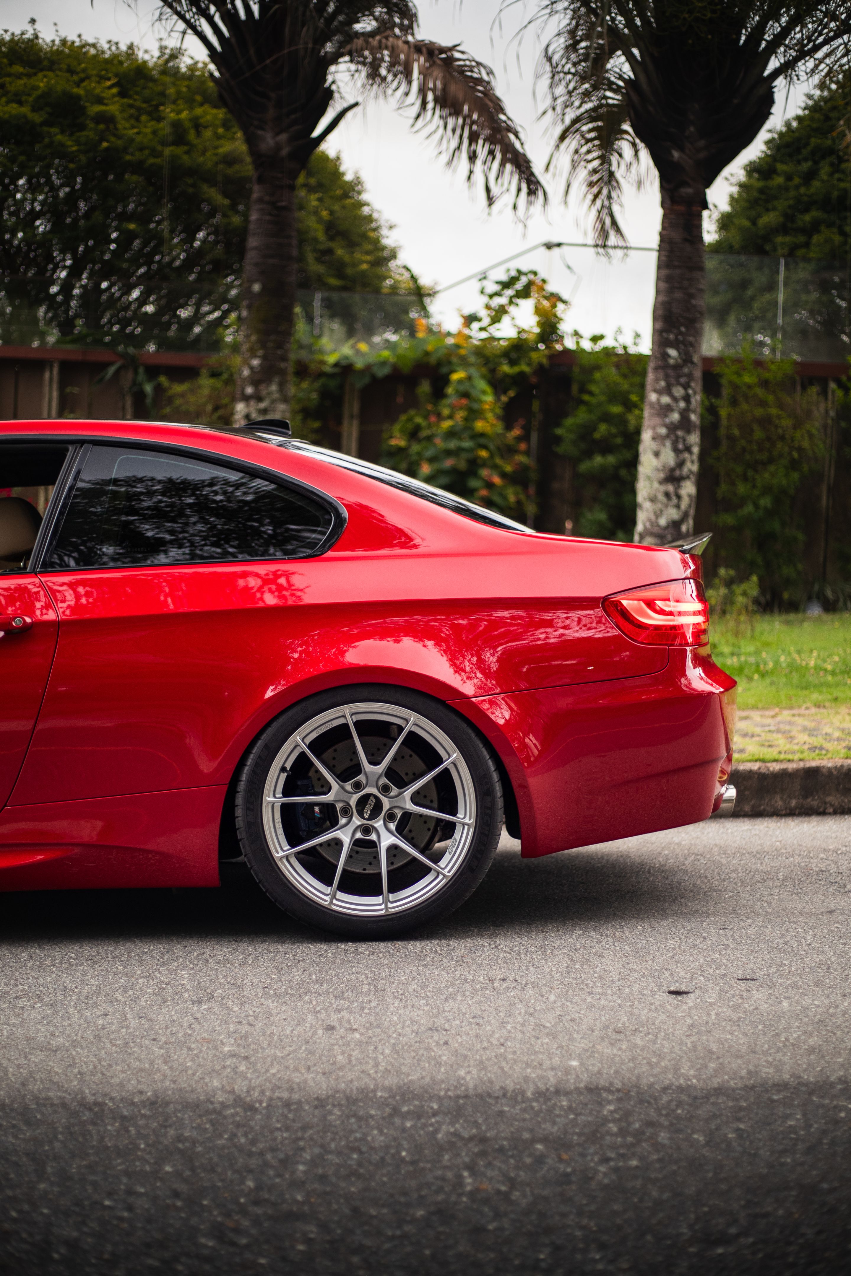 Red BMW E92 Coupe M3 with 19" VS-5RS Apex wheels in Custom Finish