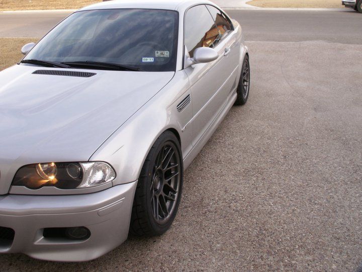 Silver BMW E46 M3 with 18" ARC-8 Apex wheels in Anthracite