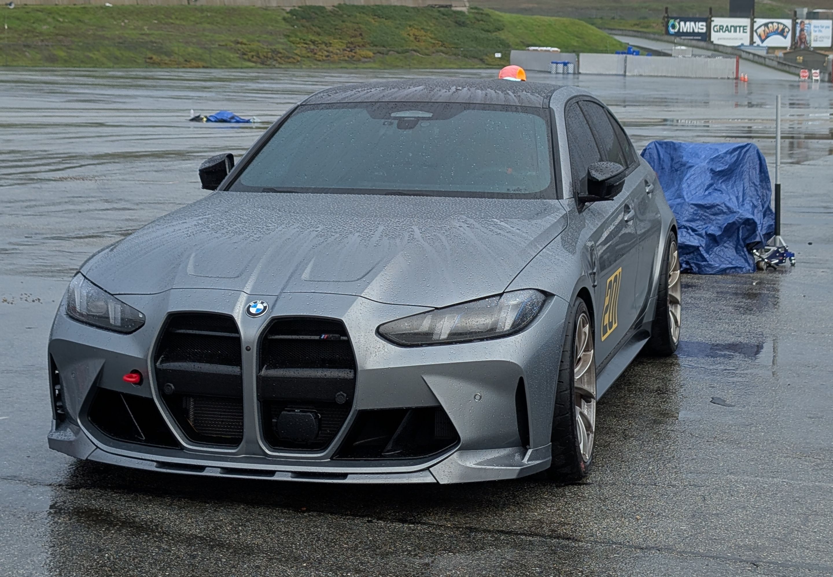 Grey BMW G80 M3 with 19" VS-5RS Apex wheels in Motorsport Gold