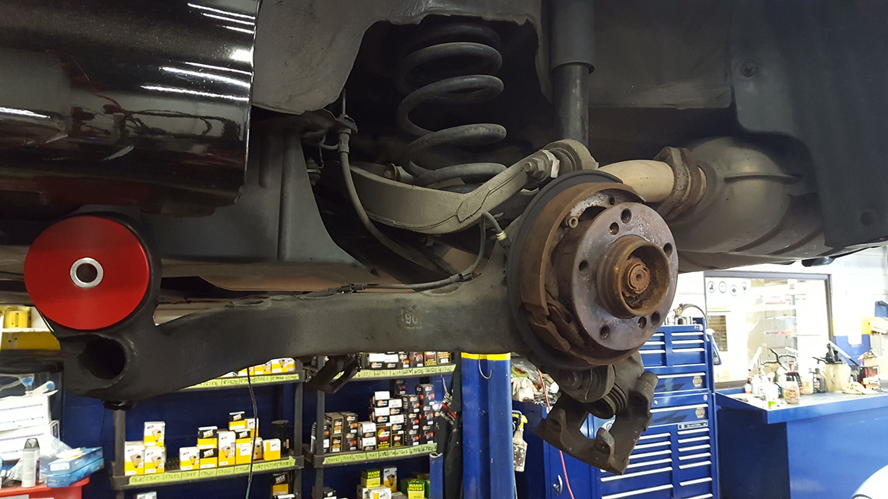 Black BMW E46 M3 with 18" ARC-8 Apex wheels in Satin Black