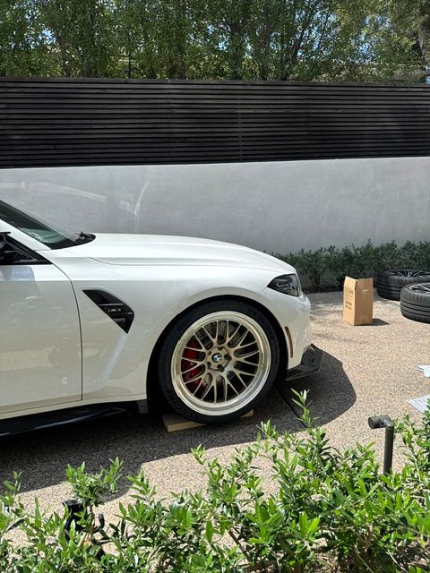 White BMW G80 M3 with 20" ML-10RT Apex wheels in Machined Lip Gloss Motorsport Gold