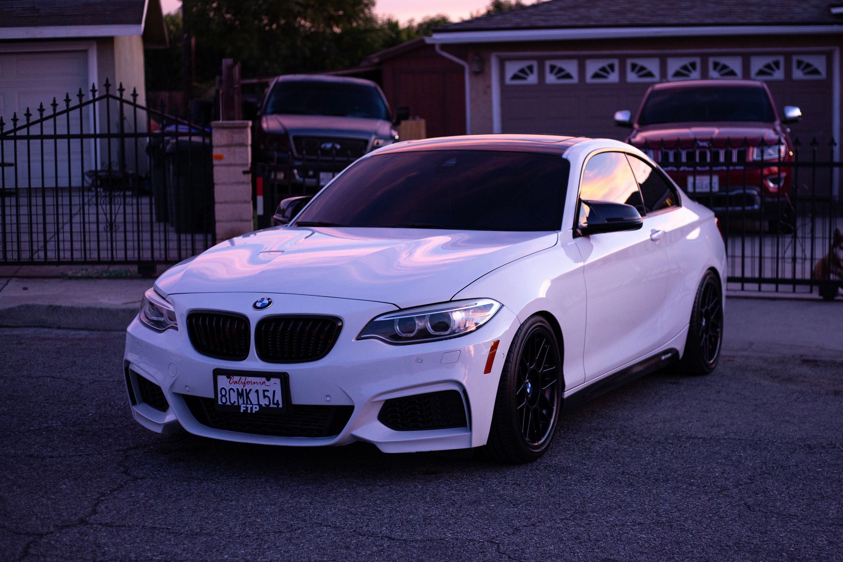 White BMW F22 Coupe 2 Series with 18" ARC-8 Apex wheels in Satin Black