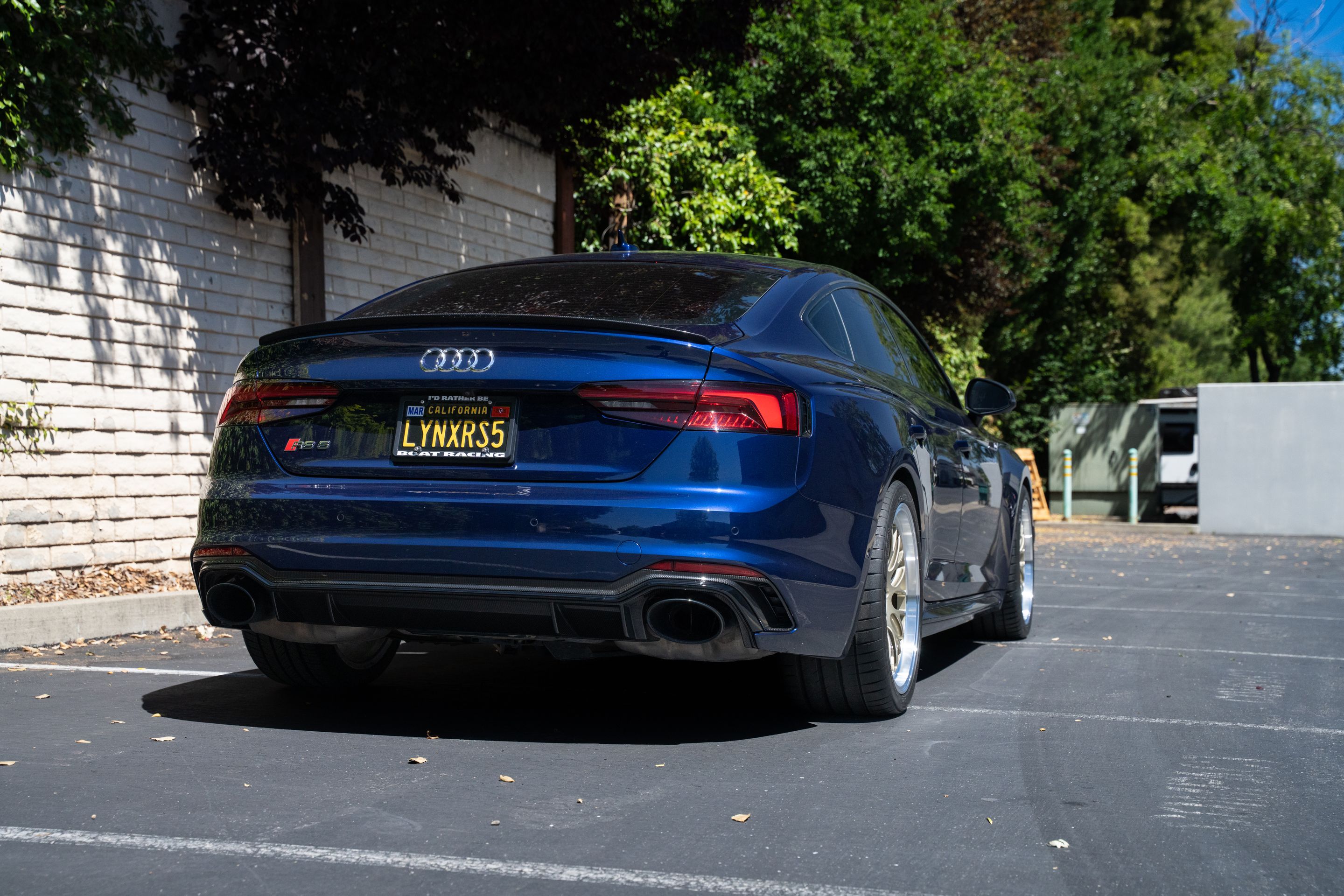 Blue Audi B9 RS 5 Sportback with 19" ML-10RT Apex wheels in Machined Lip Gloss Motorsport Gold