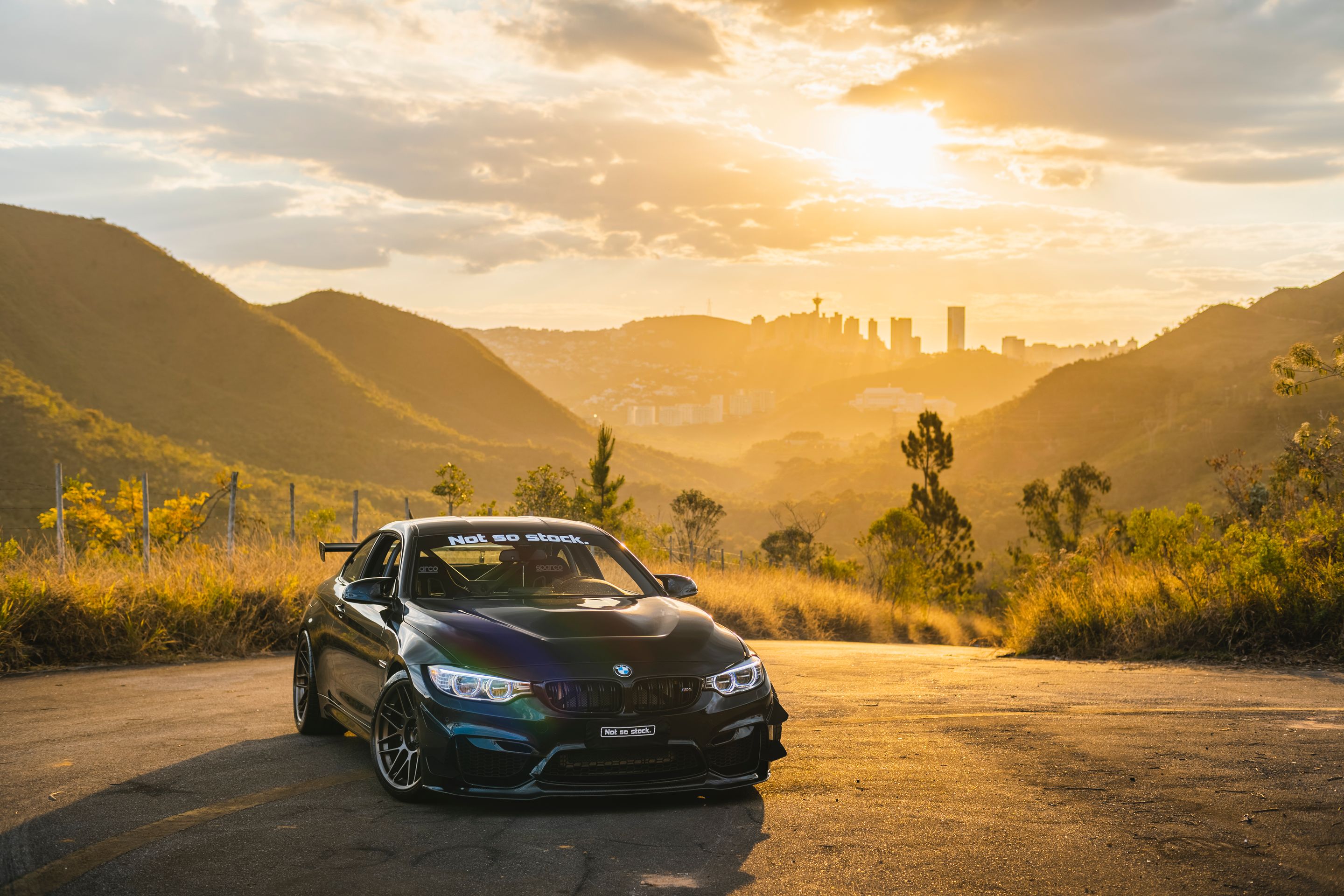 Black BMW F82 Coupe M4 with 19" ARC-8 Apex wheels in Satin Bronze