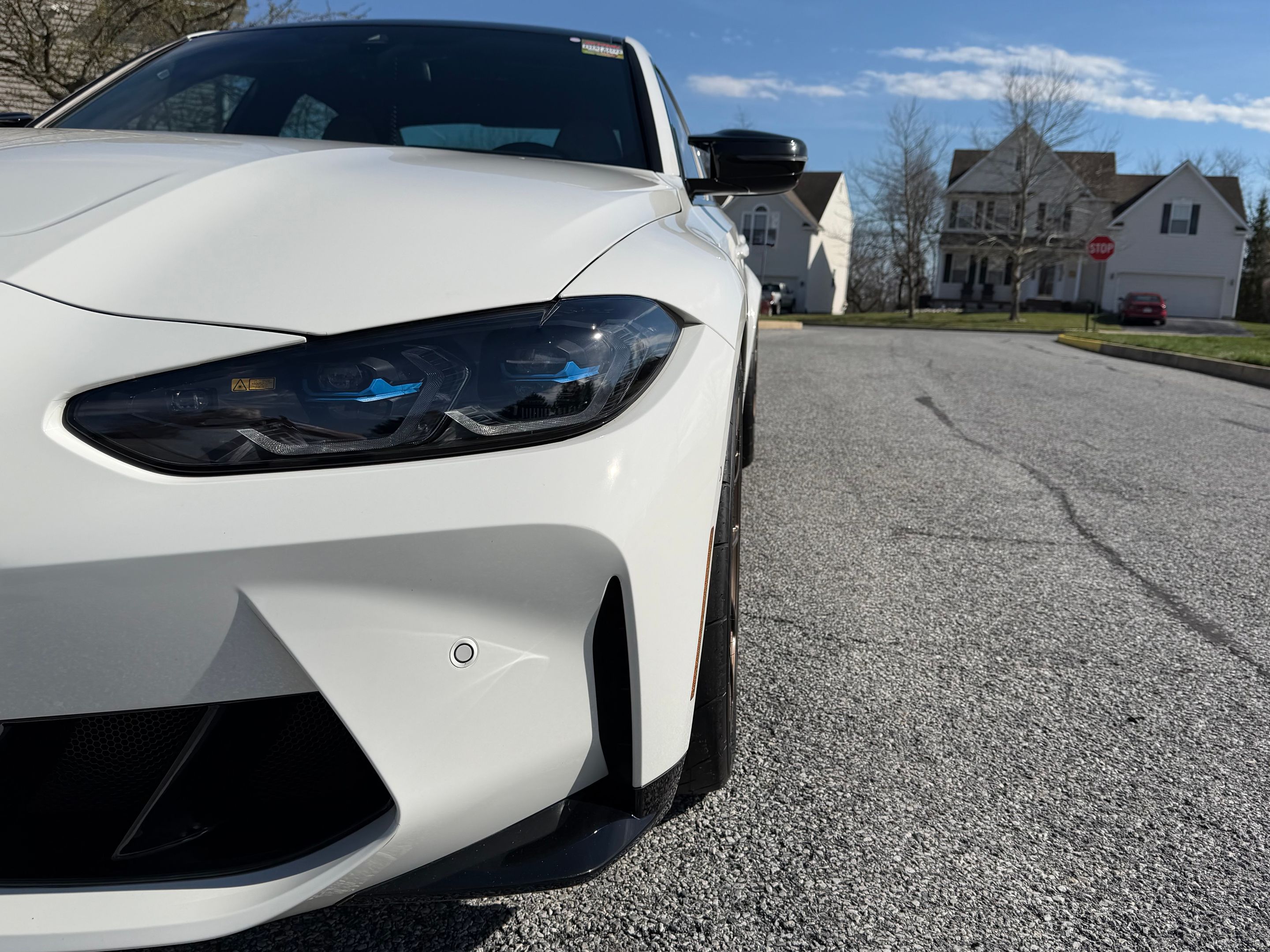 White BMW G80 M3 with 19" VS-5RS Apex wheels in Satin Bronze