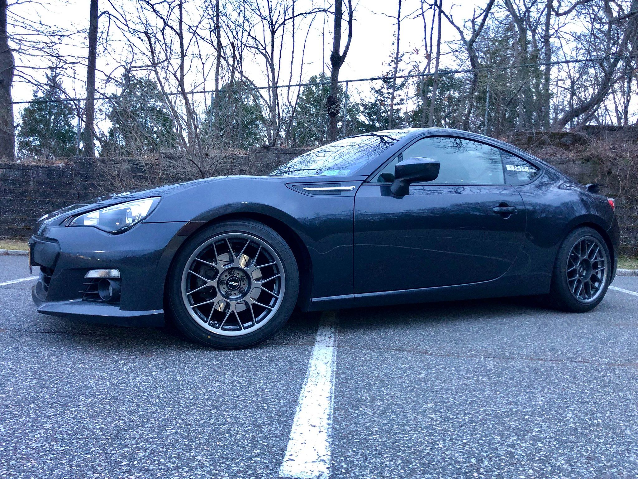 Grey Subaru ZC6 / Gen 1 BRZ with 17" ARC-8 Apex wheels in Anthracite