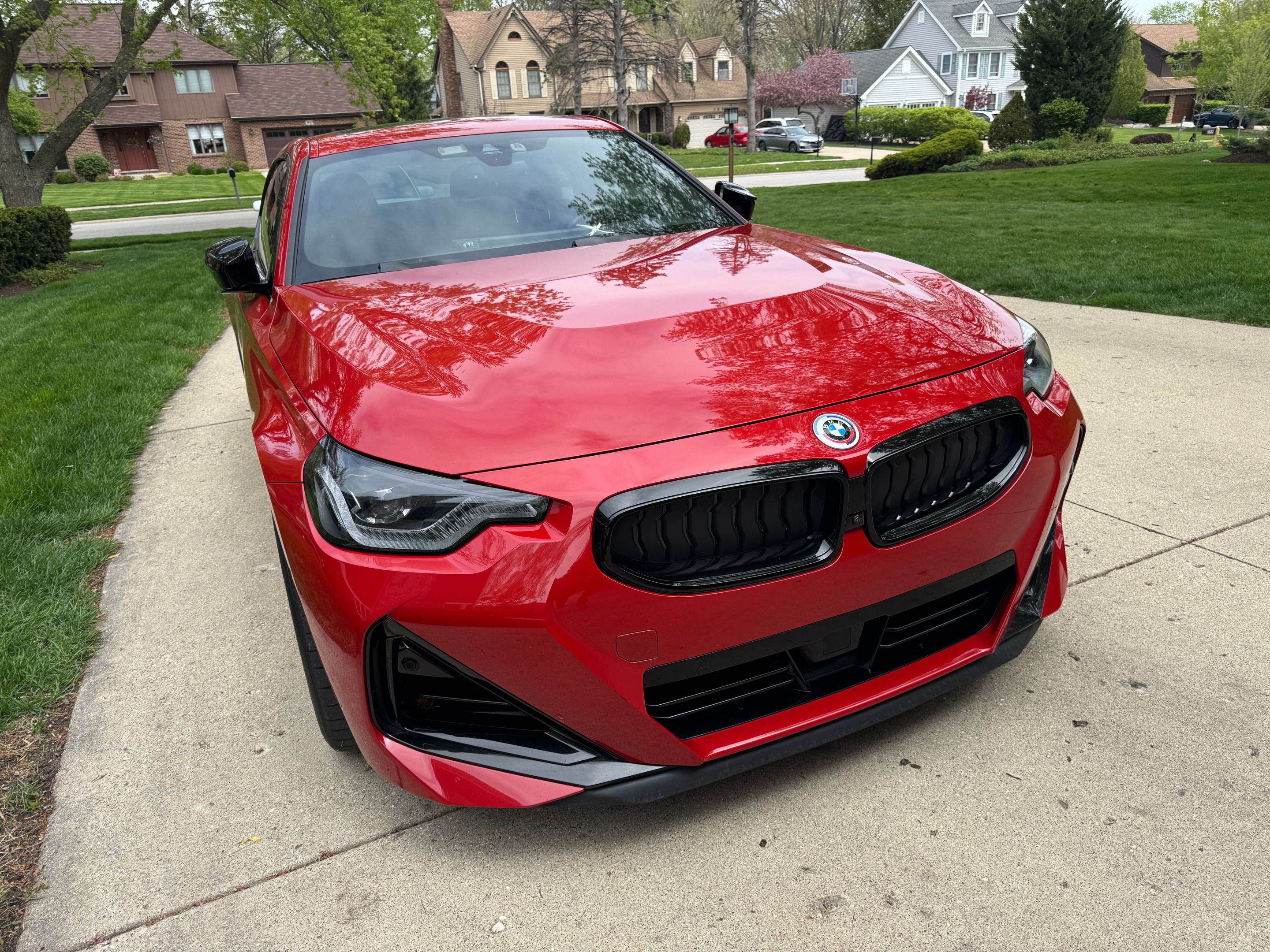 Red BMW G42 2 Series with 19" VS-5 Apex wheels in Satin Black