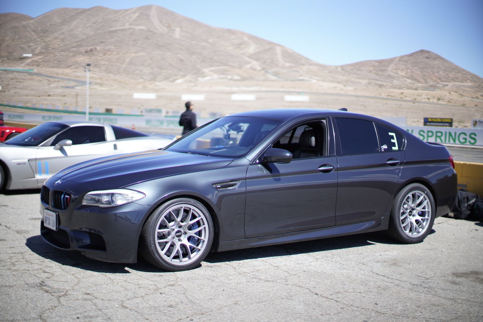 Grey BMW F10 M5 with 19" EC-7 Apex wheels in Race Silver