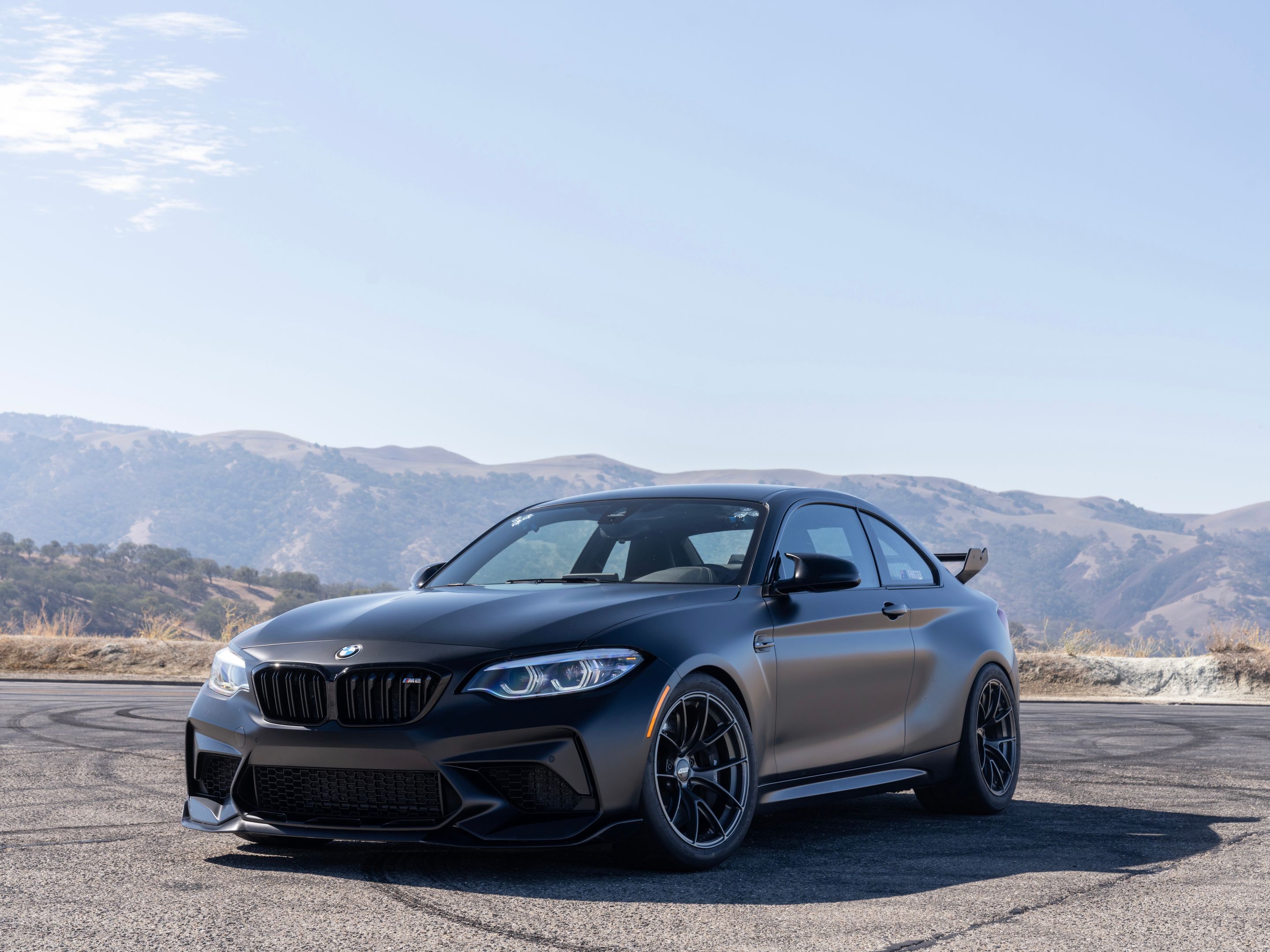 Black BMW F87 M2 with 18" VS-5RS Apex wheels in Anthracite