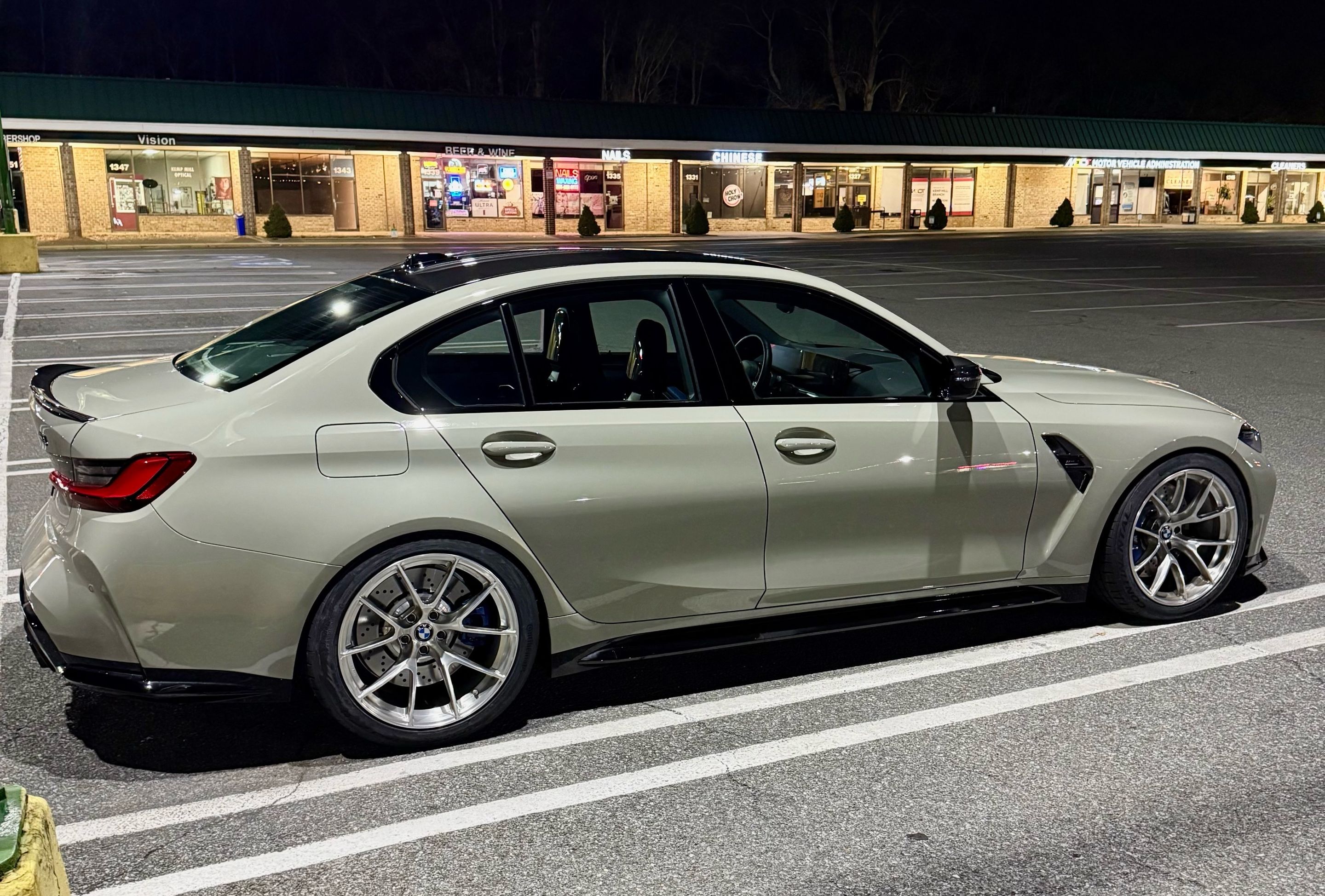 Grey BMW G80 M3 with 19" VS-5RS Apex wheels in Brushed Clear
