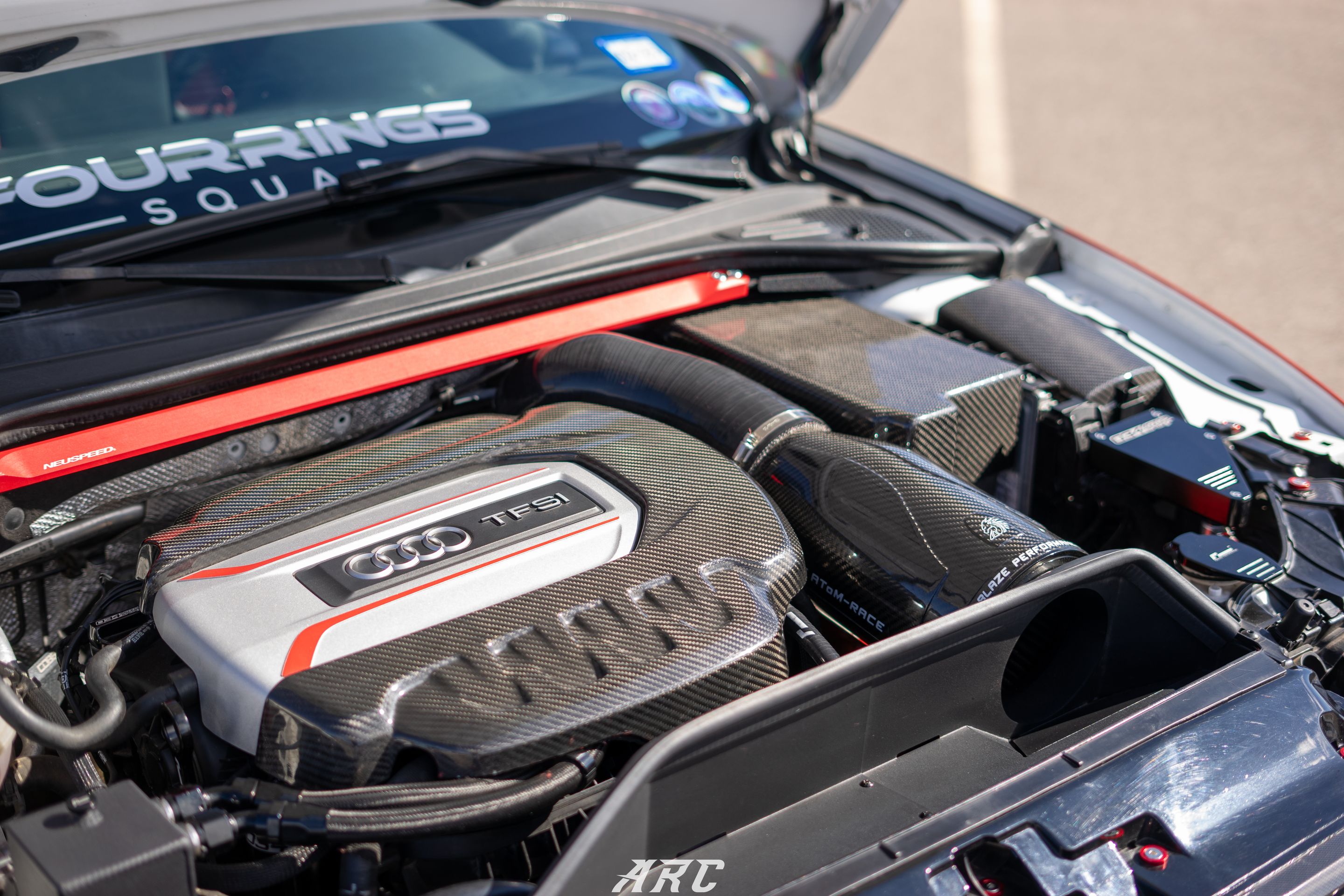 Race Livery Audi 8V A3 with 18" ML-10RT Apex wheels in Machined Lip Gloss Motorsport Gold