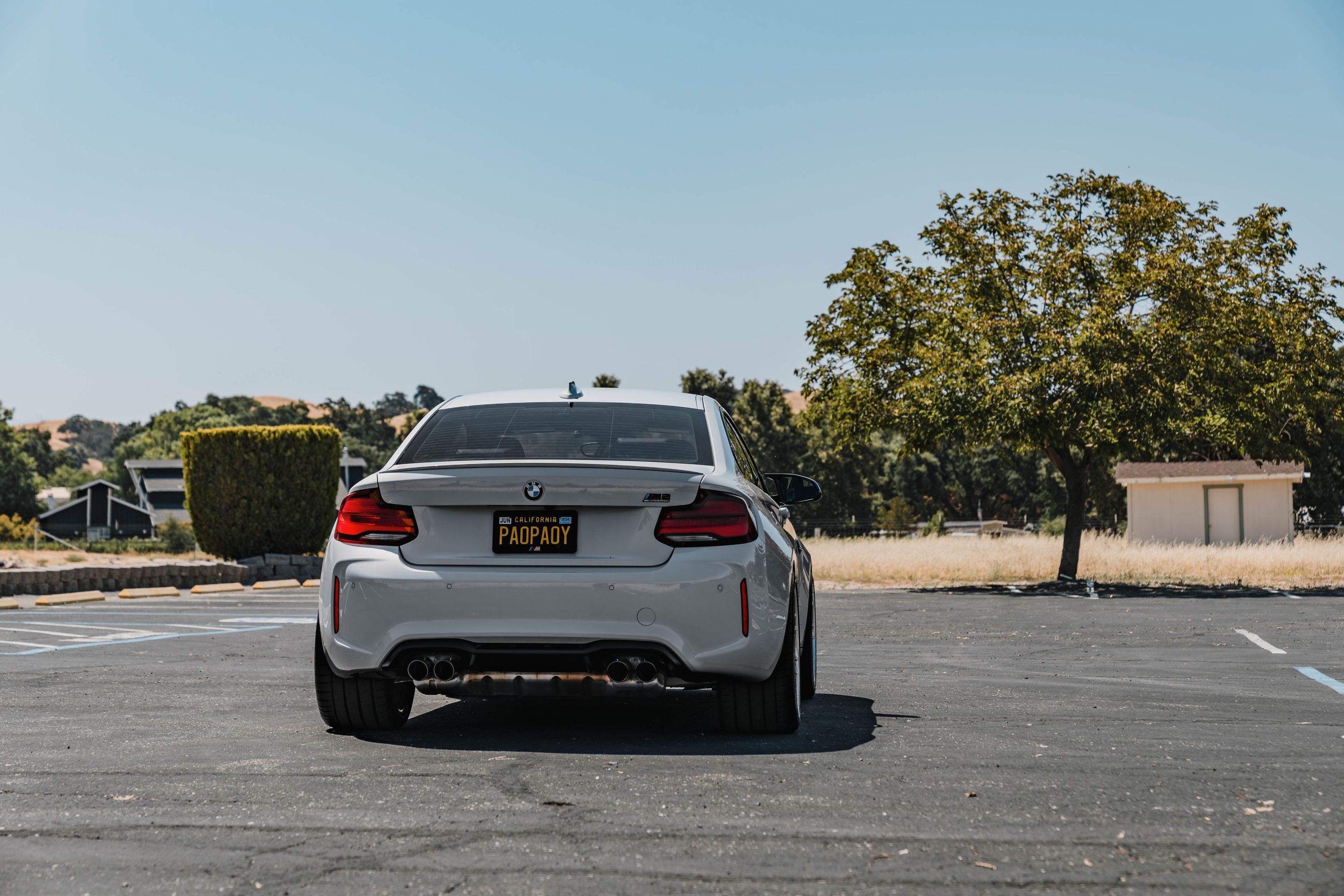 Silver BMW F87 M2 with 19" ARC-8RT Apex wheels in Brushed Clear