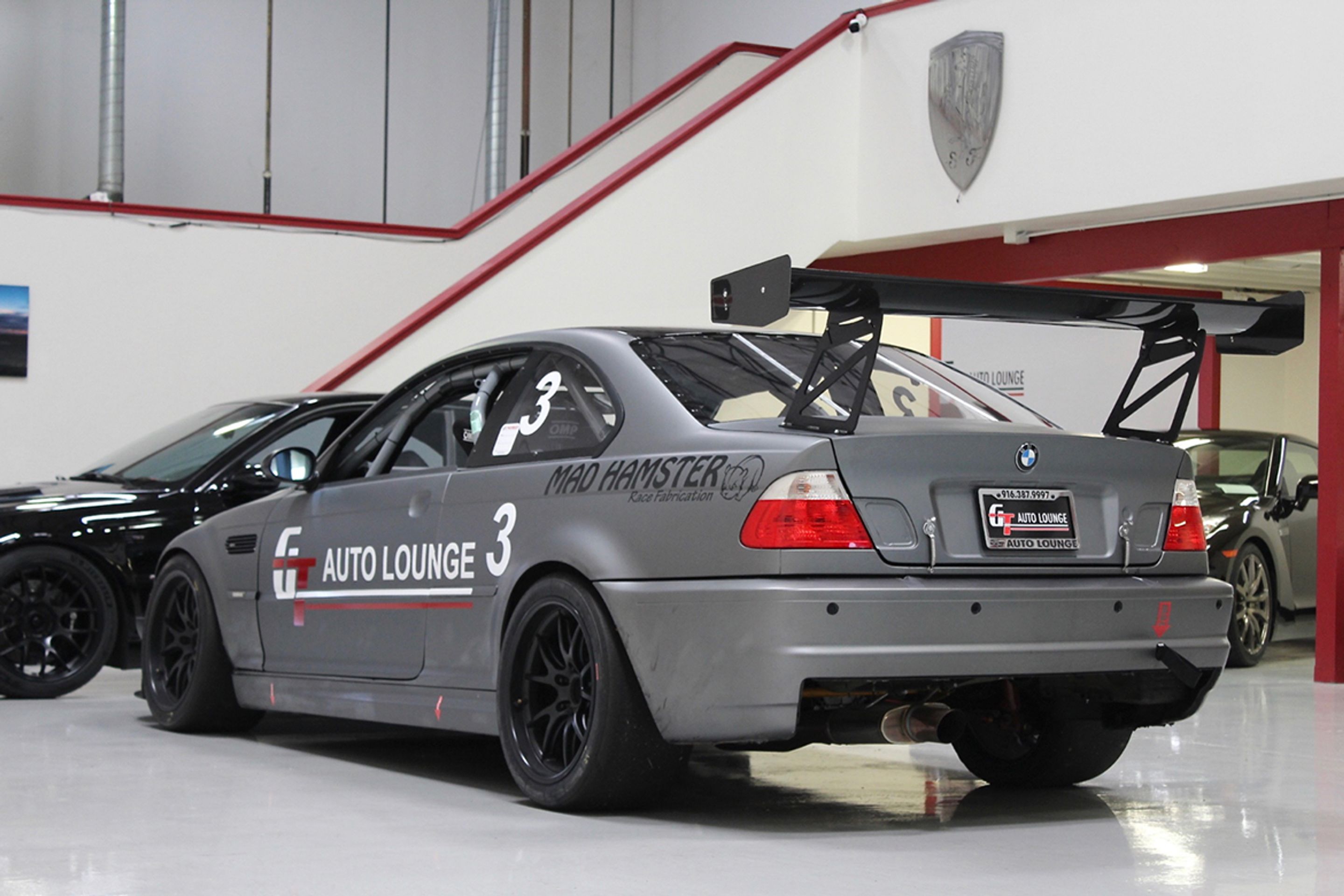 Grey BMW E46 M3 with 18" FL-5 Apex wheels in Satin Black