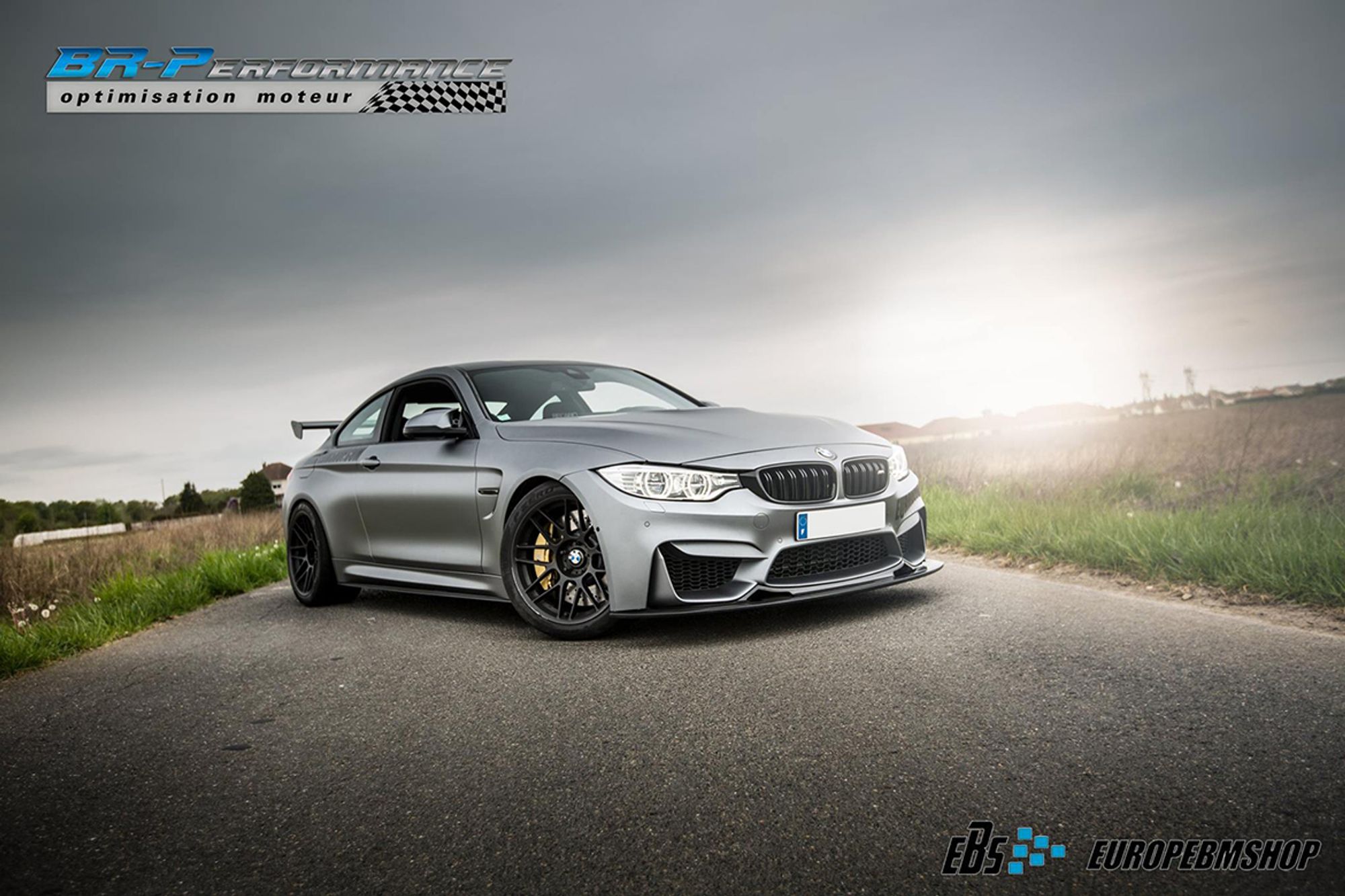 Grey BMW F82 Coupe M4 with 19" ARC-8 Apex wheels in Satin Black