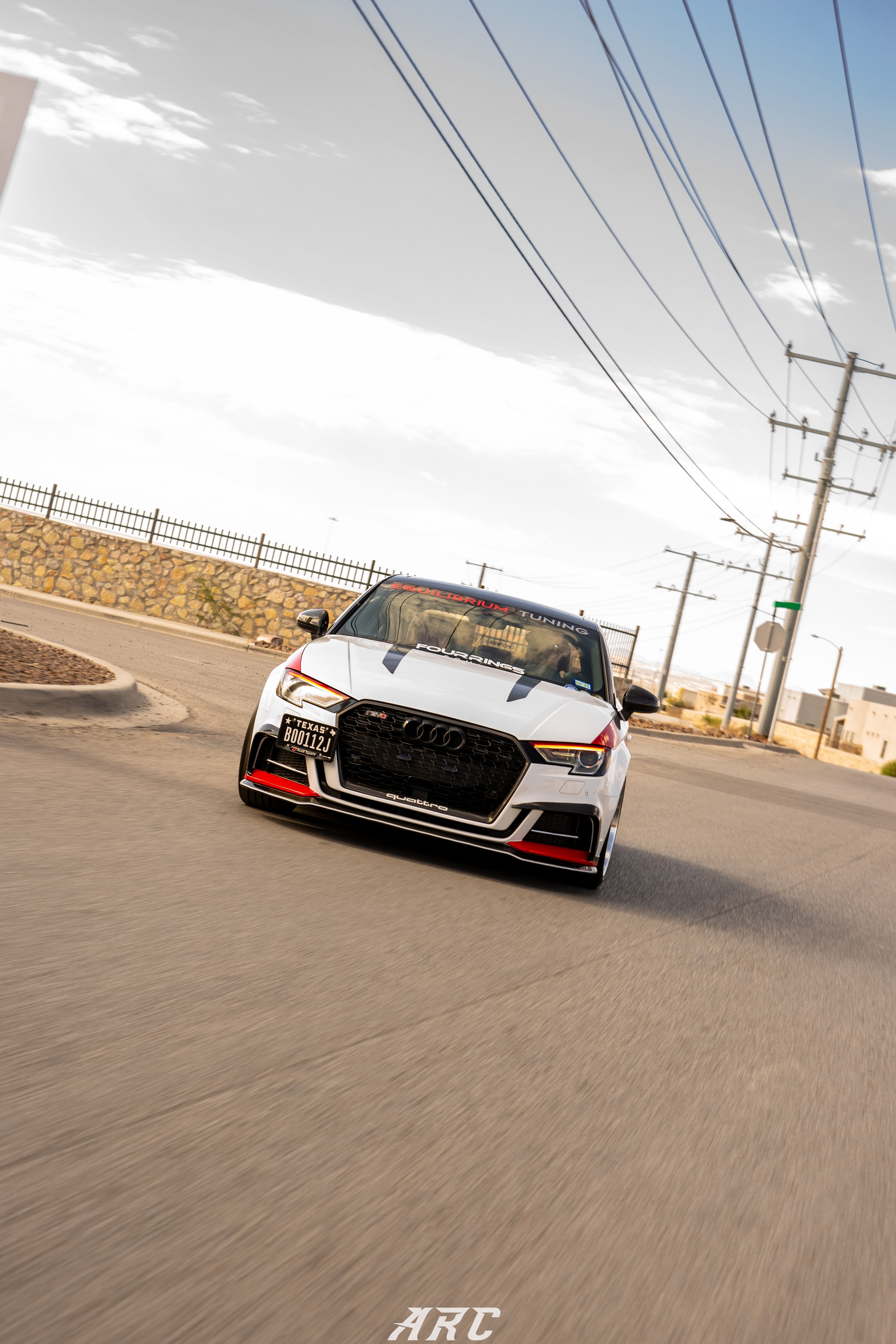 Race Livery Audi 8V A3 with 18" ML-10RT Apex wheels in Machined Lip Gloss Motorsport Gold