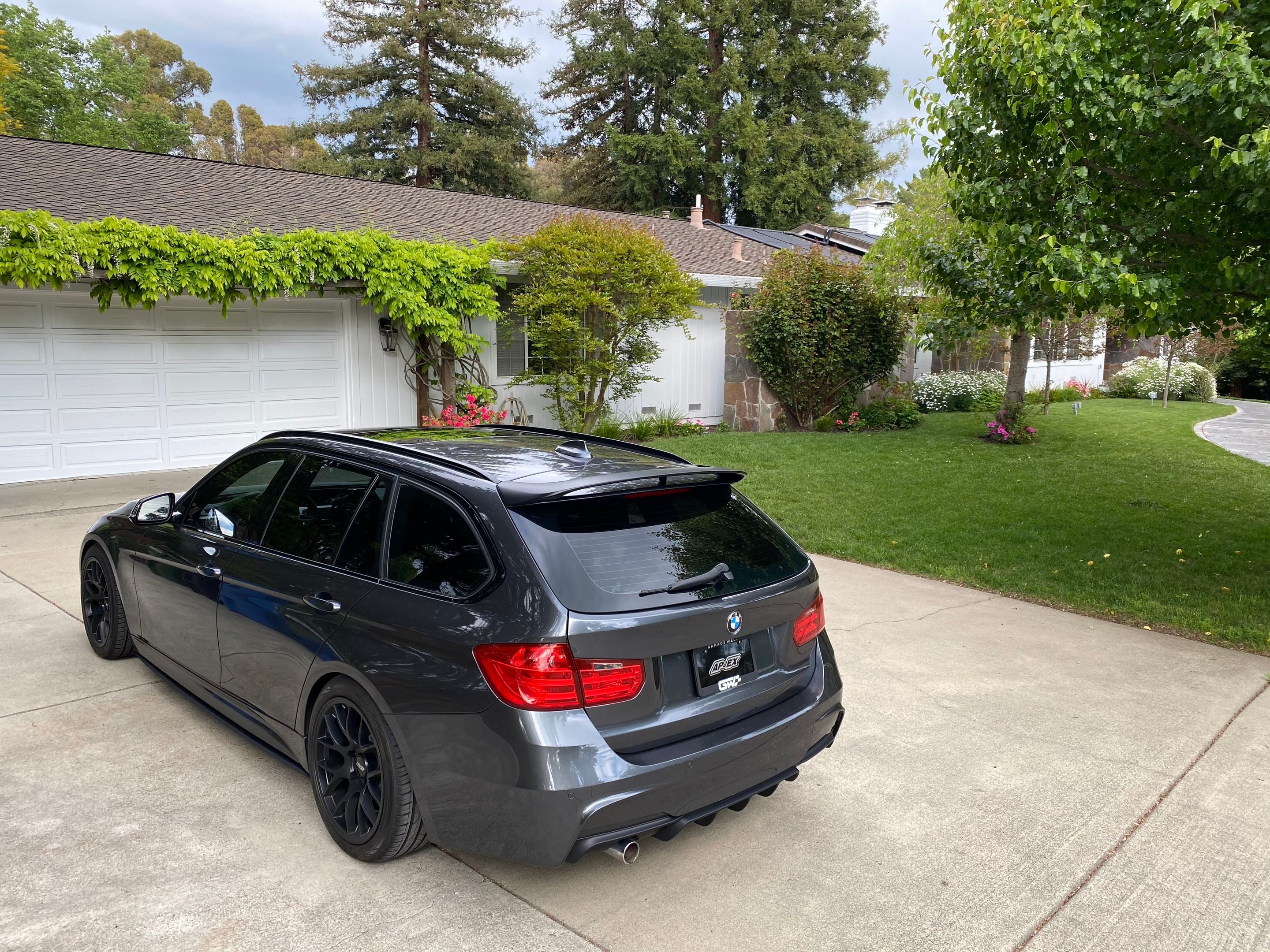 Grey BMW F31 Wagon 3 Series with 18" EC-7 Apex wheels in Satin Black