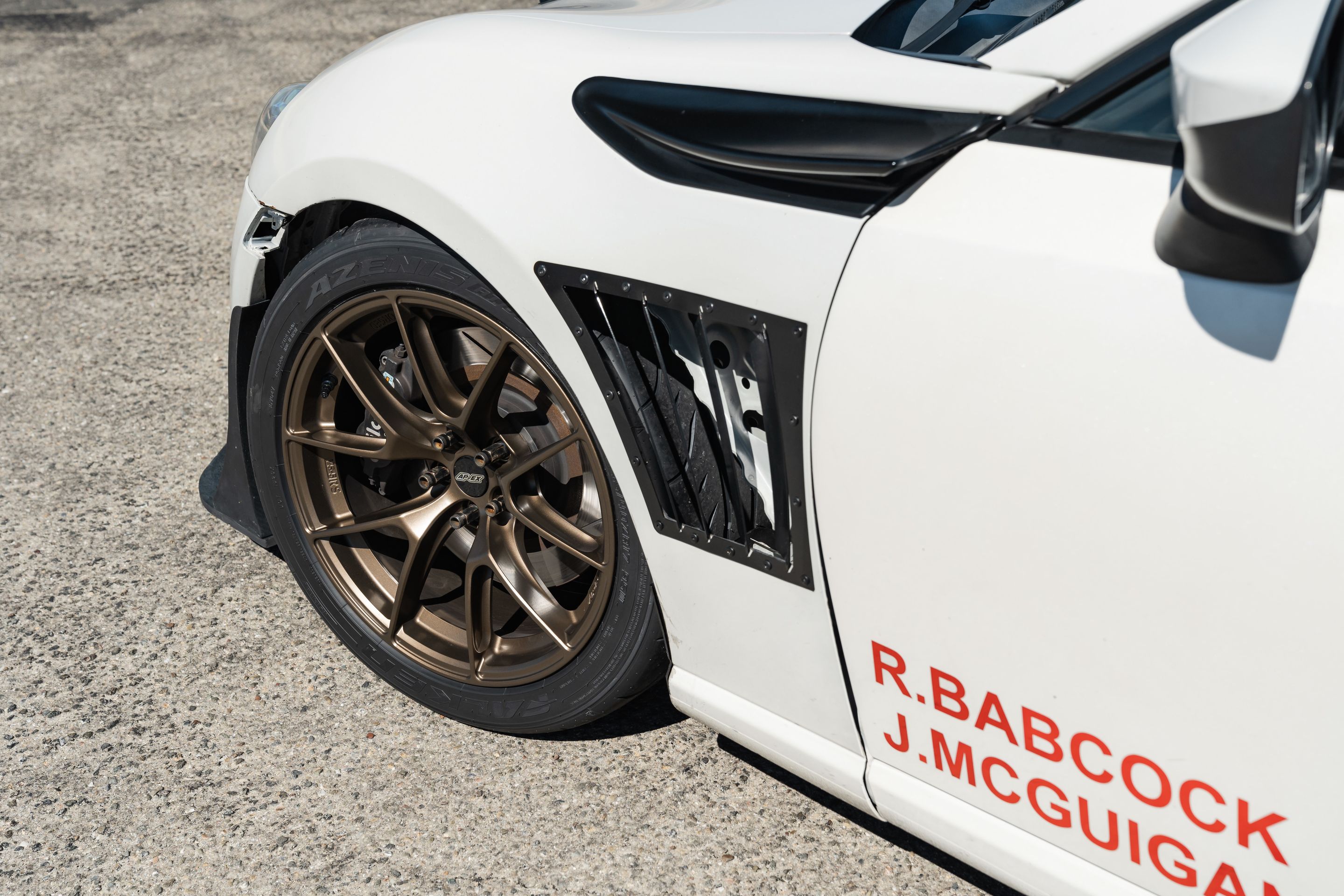 White Scion FR-S with 17" VS-5RS Apex wheels in Satin Bronze