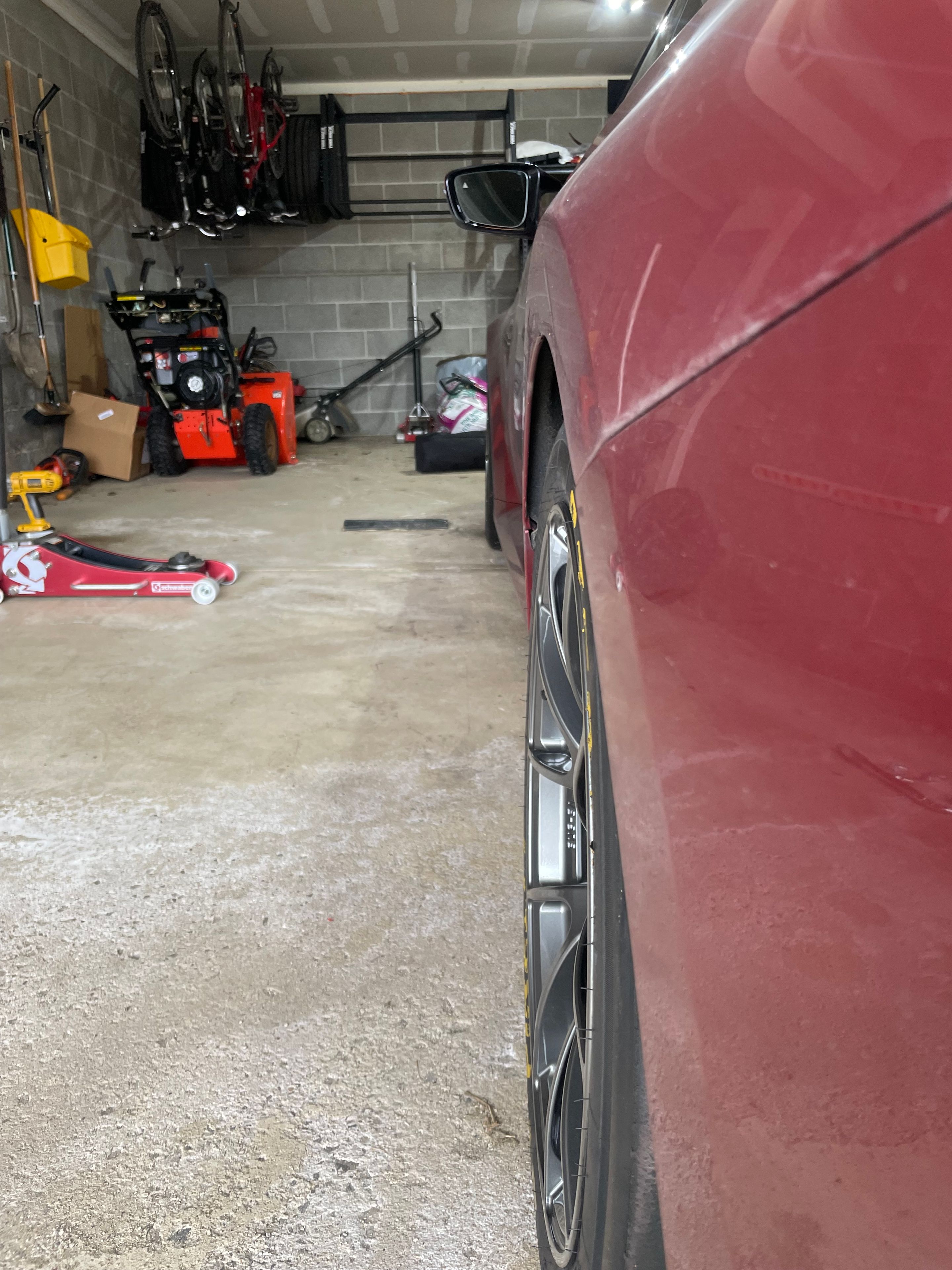 Red BMW G87 M2 with 18" VS-5RS Apex wheels in Anthracite