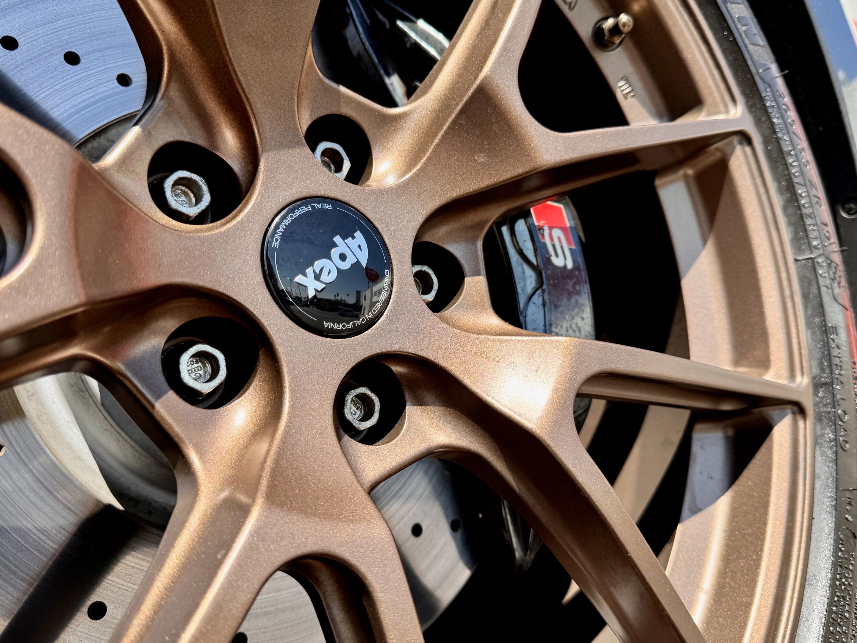 Grey Audi B9 S5 with 19" VS-5 Apex wheels in Satin Bronze