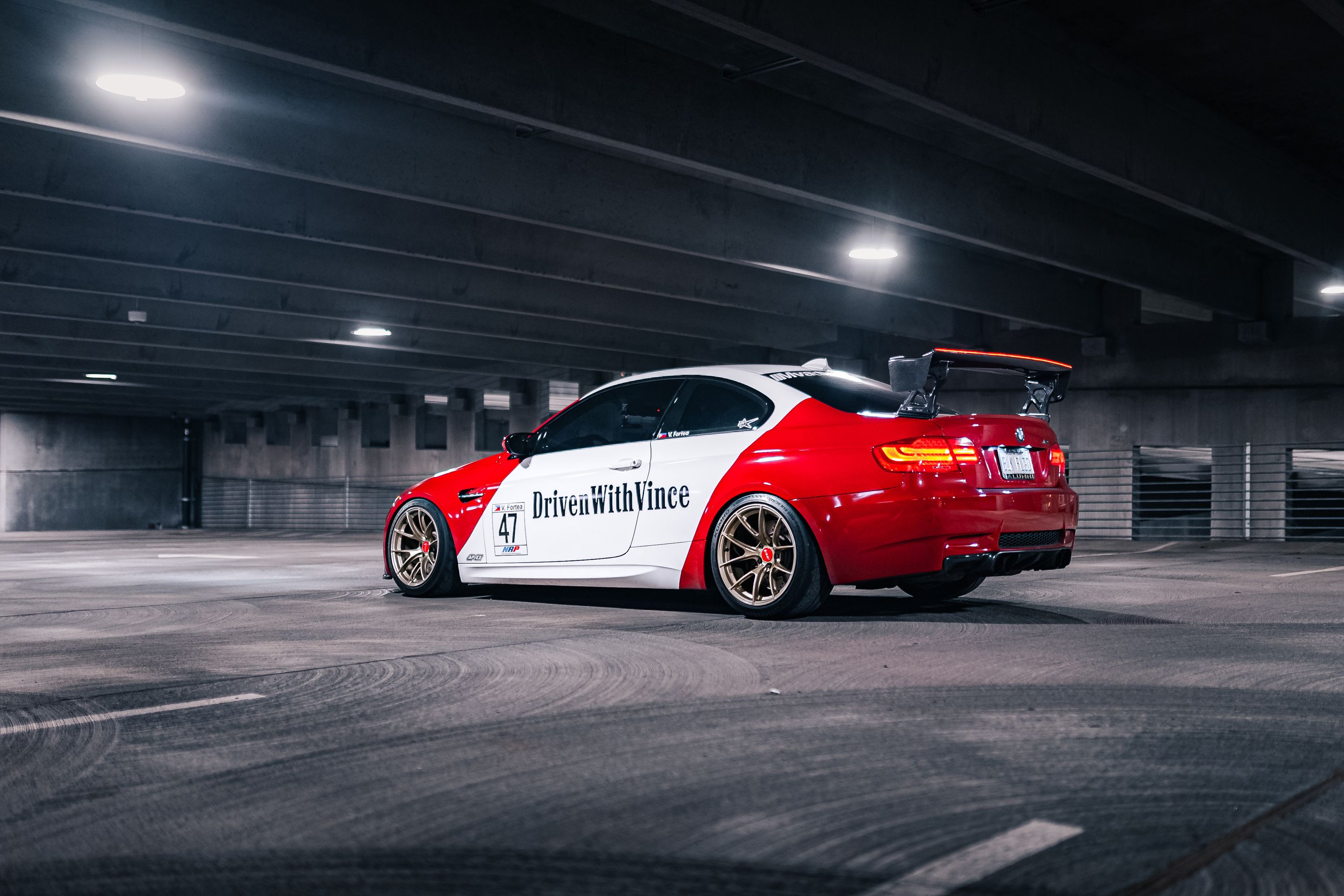 Multicolor BMW E92 Coupe M3 with 18" VS-5RS Apex wheels in Motorsport Gold