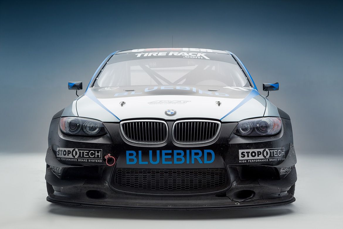 White BMW E90 Sedan M3 with 18" FL-5 Apex wheels in Race Silver