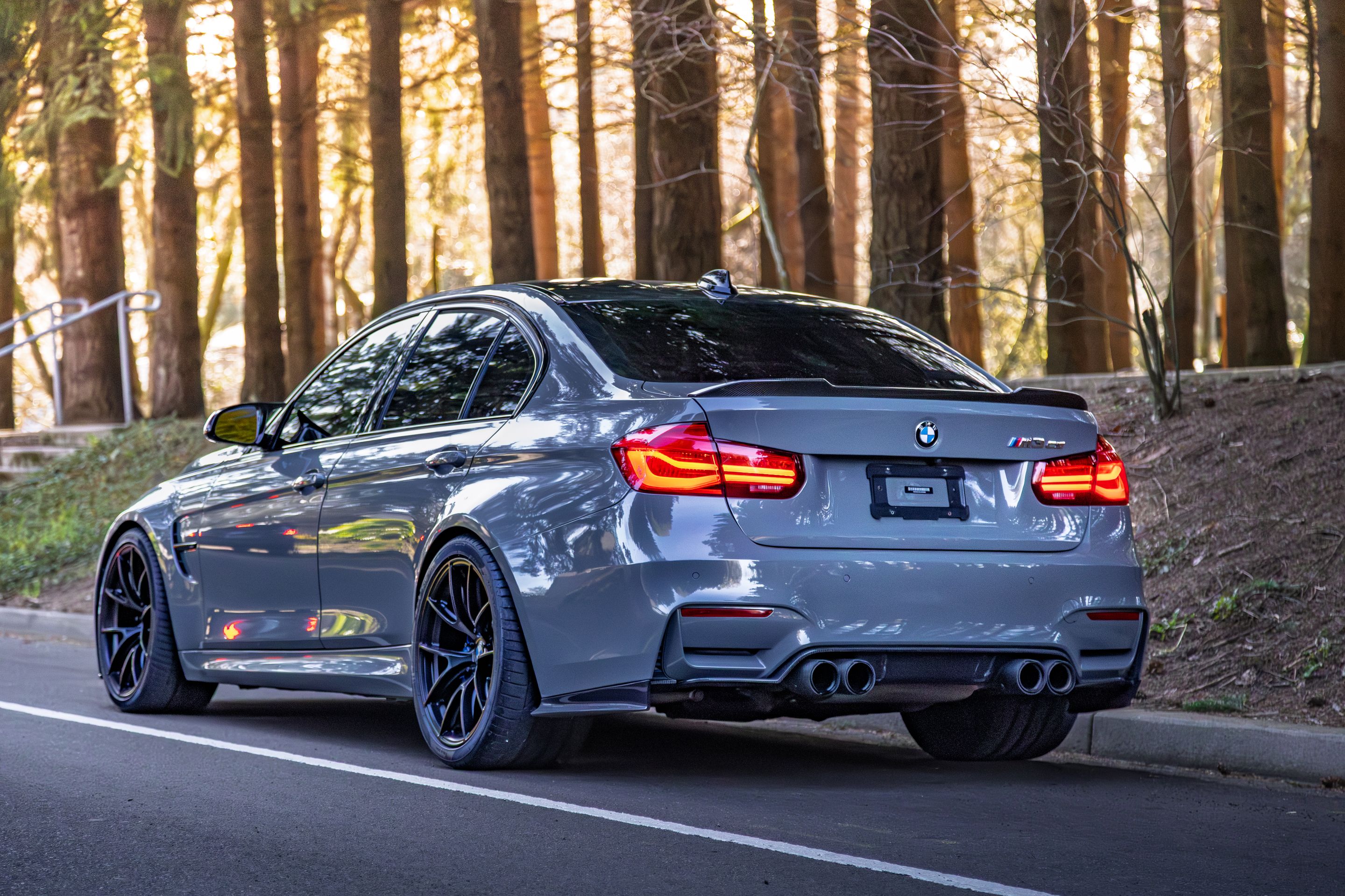 Grey BMW F80 M3 with 19" VS-5RS Apex wheels in Satin Black