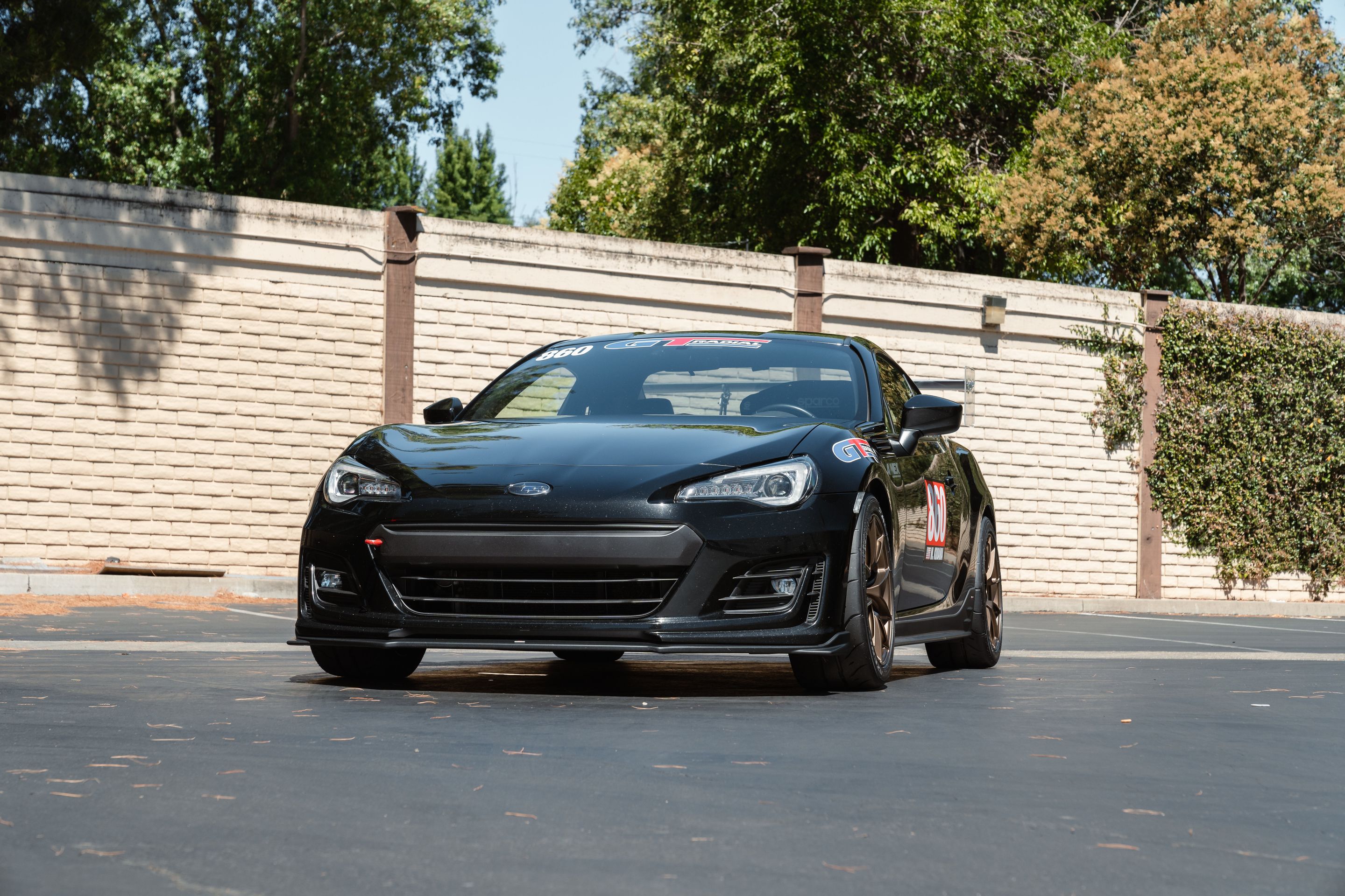 Black Subaru ZC6 / Gen 1 BRZ with 17" VS-5RS Apex wheels in Satin Bronze